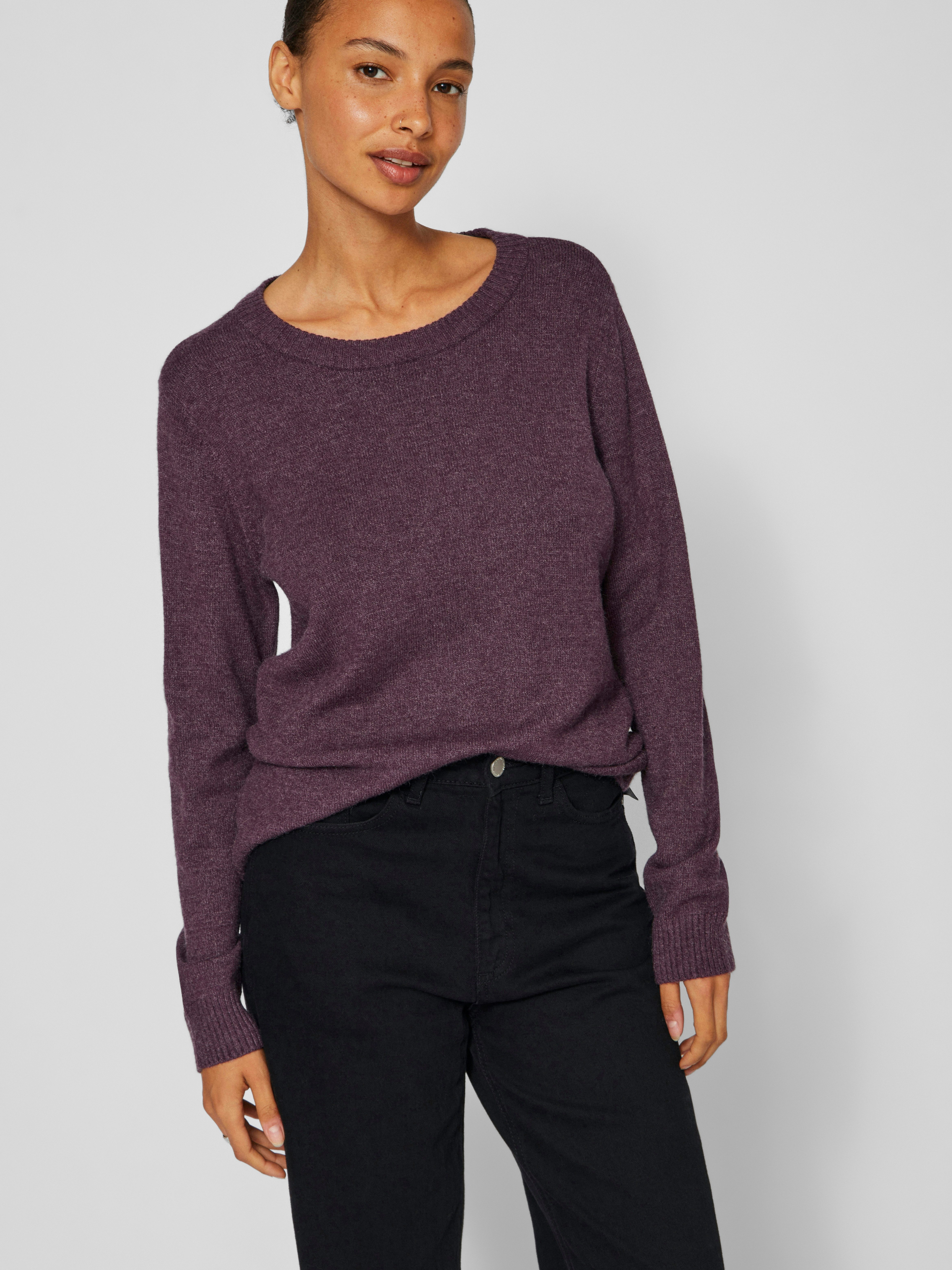 Vila Trui met ronde hals VIRIL O-NECK L S KNIT TOP NOOS
