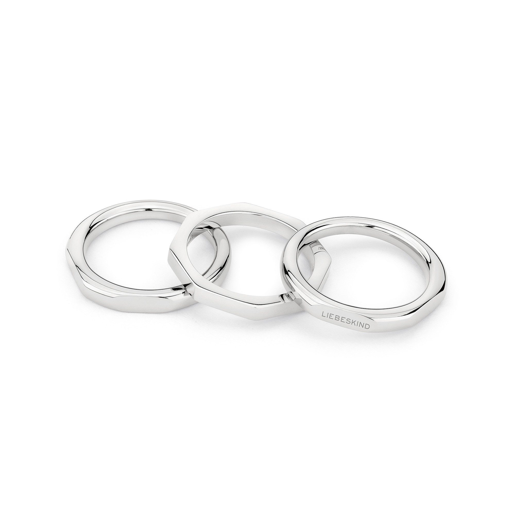 Liebeskind Berlin Ringenset Sieraden cadeau roestvrijstalen ring Urban Chic (set, 3-delig)