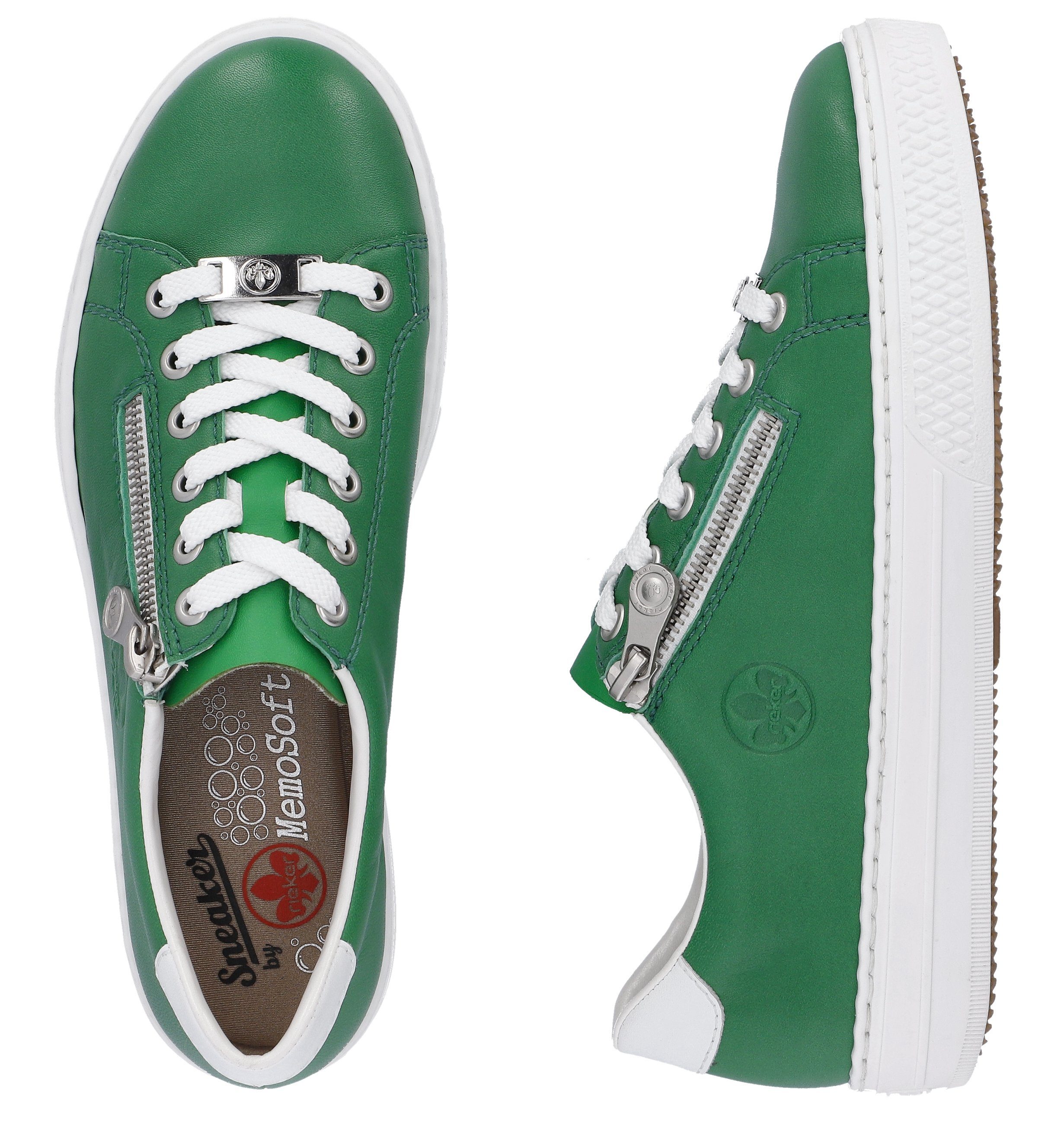 Rieker Plateausneakers met zijrits, vrijetijdsschoen, lage schoen, veterschoen