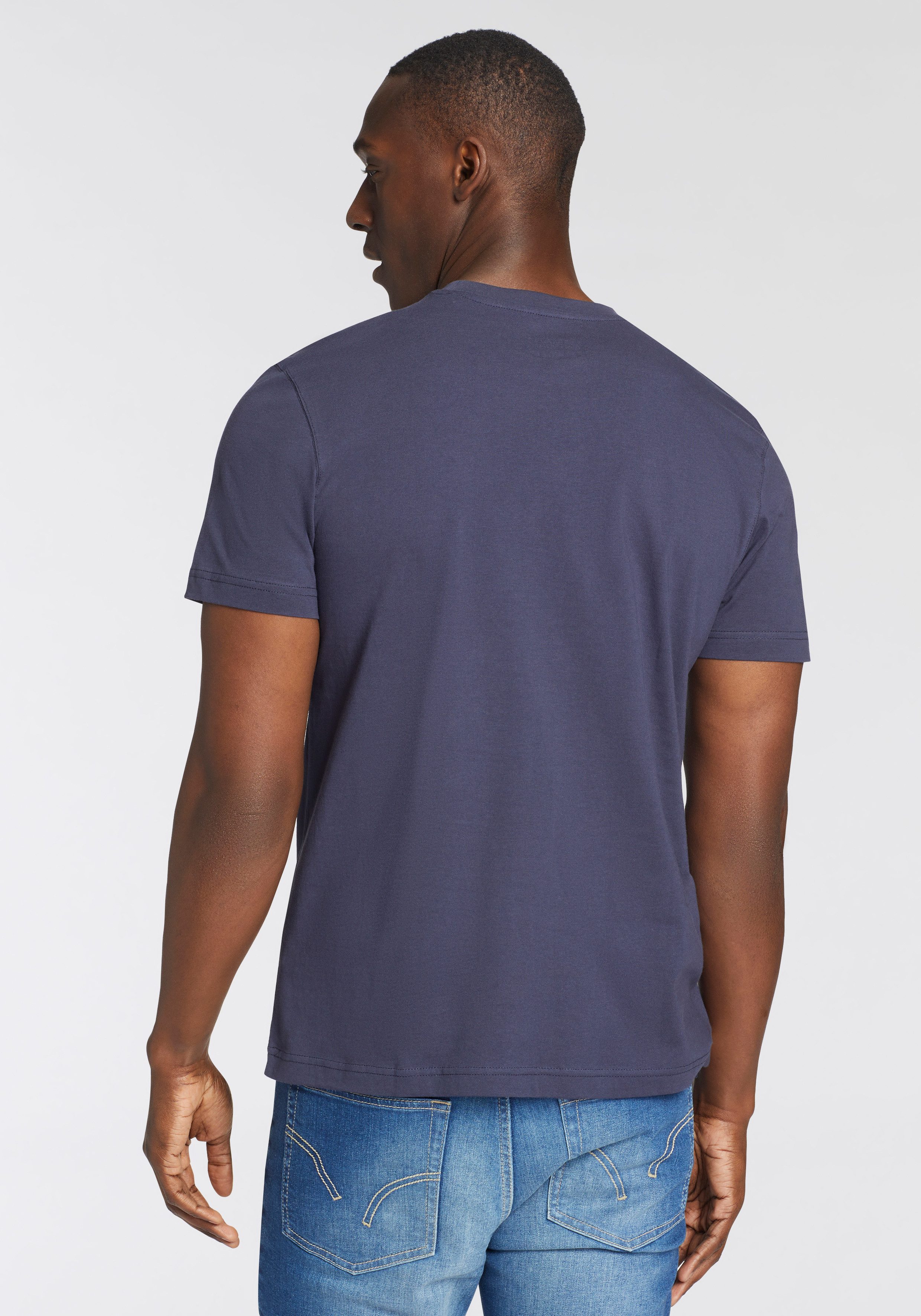 Man's World T-shirt Nieuwe kleuren! Korte mouw, effen kleur, ronde hals, van katoen(3-delig, Set van 3)