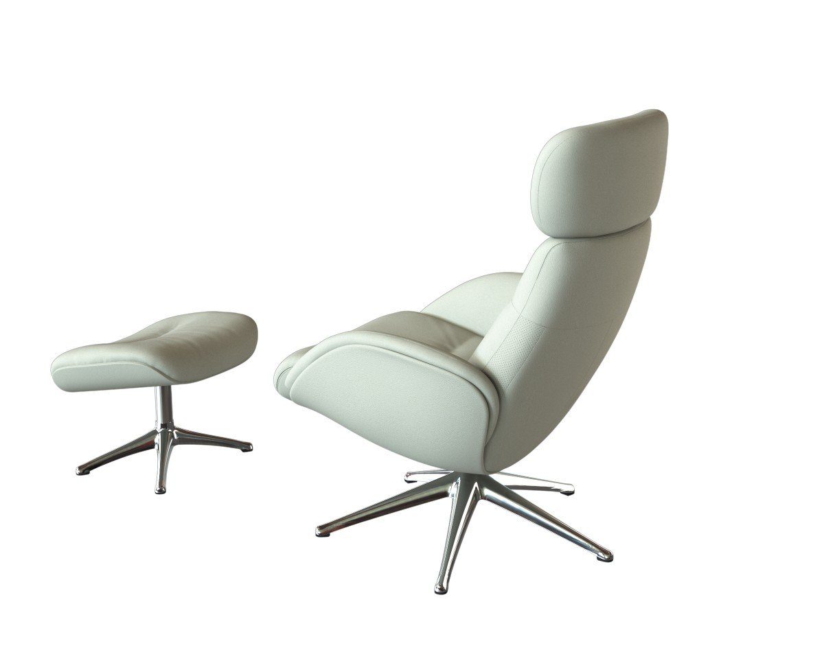 FLEXLUX Relaxfauteuil Elegant, functionele stoel, gestoffeerde stoel, armleuningen, TV-fauteuil, Premium comfort, rug- en hoofdeindeverstelling, draaibaar, voet van aluminium