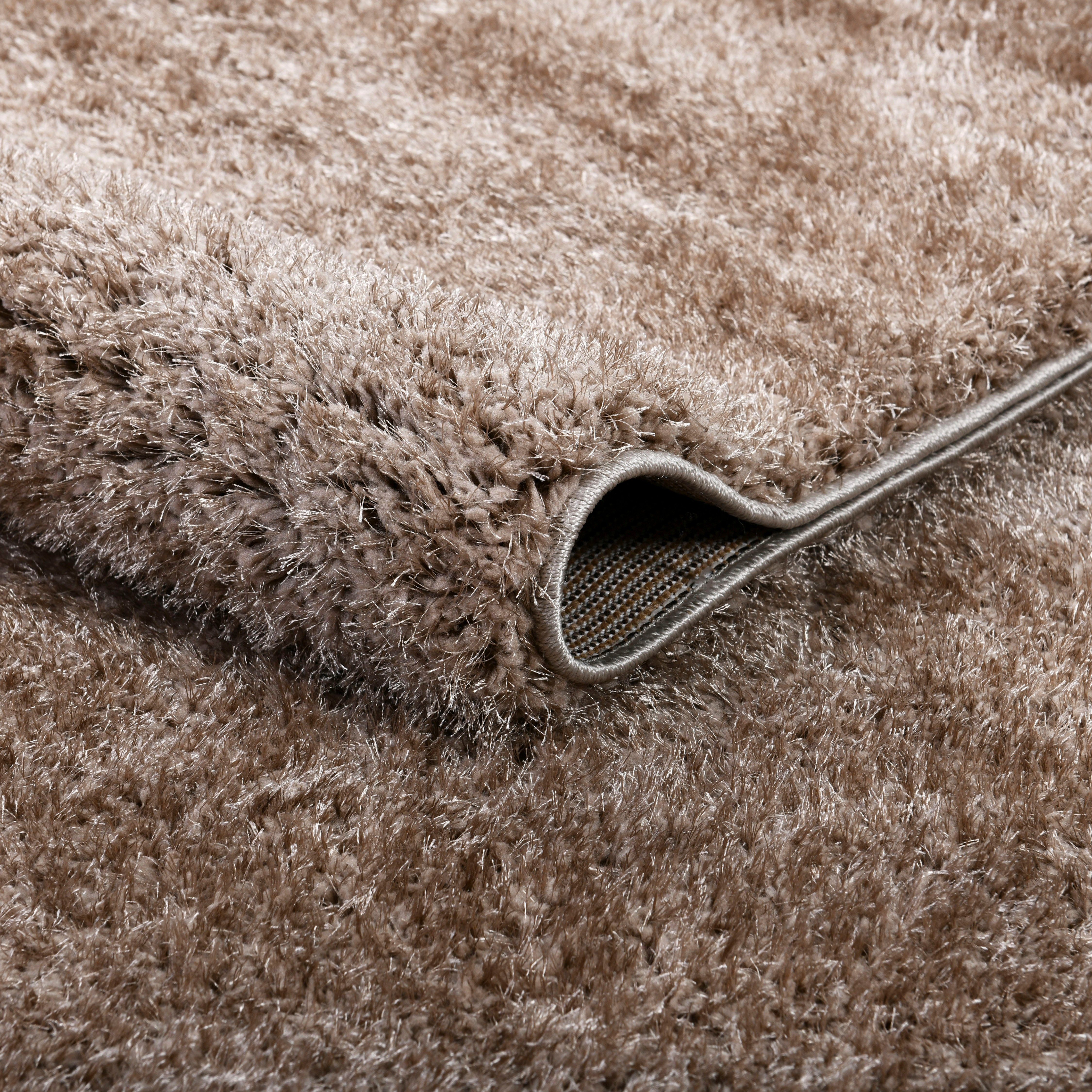 my home Hoogpolig vloerkleed Malin Shaggy in unikleuren, uni, licht glanzend, bijzonder zacht