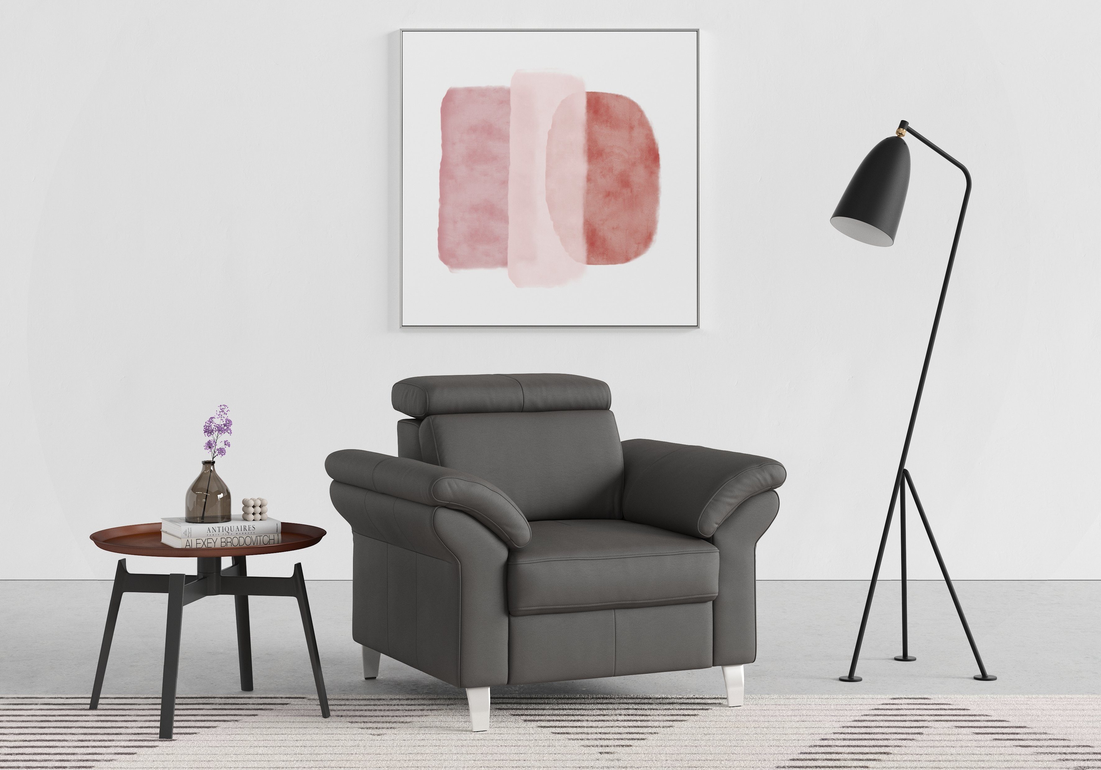 sit&more Fauteuil Arngast met binnenvering en verstelbare hoofdsteun fauteuils bruin