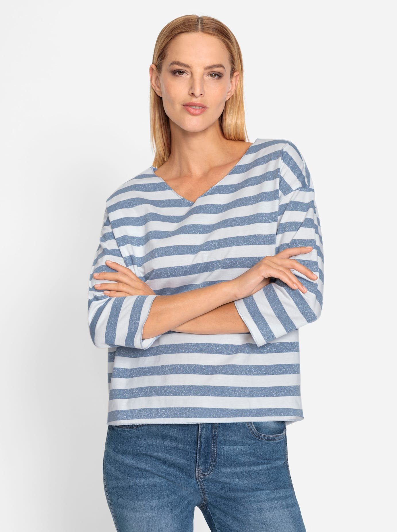 heine T-shirt (1-delig) dames t-shirts maat 34 blauw