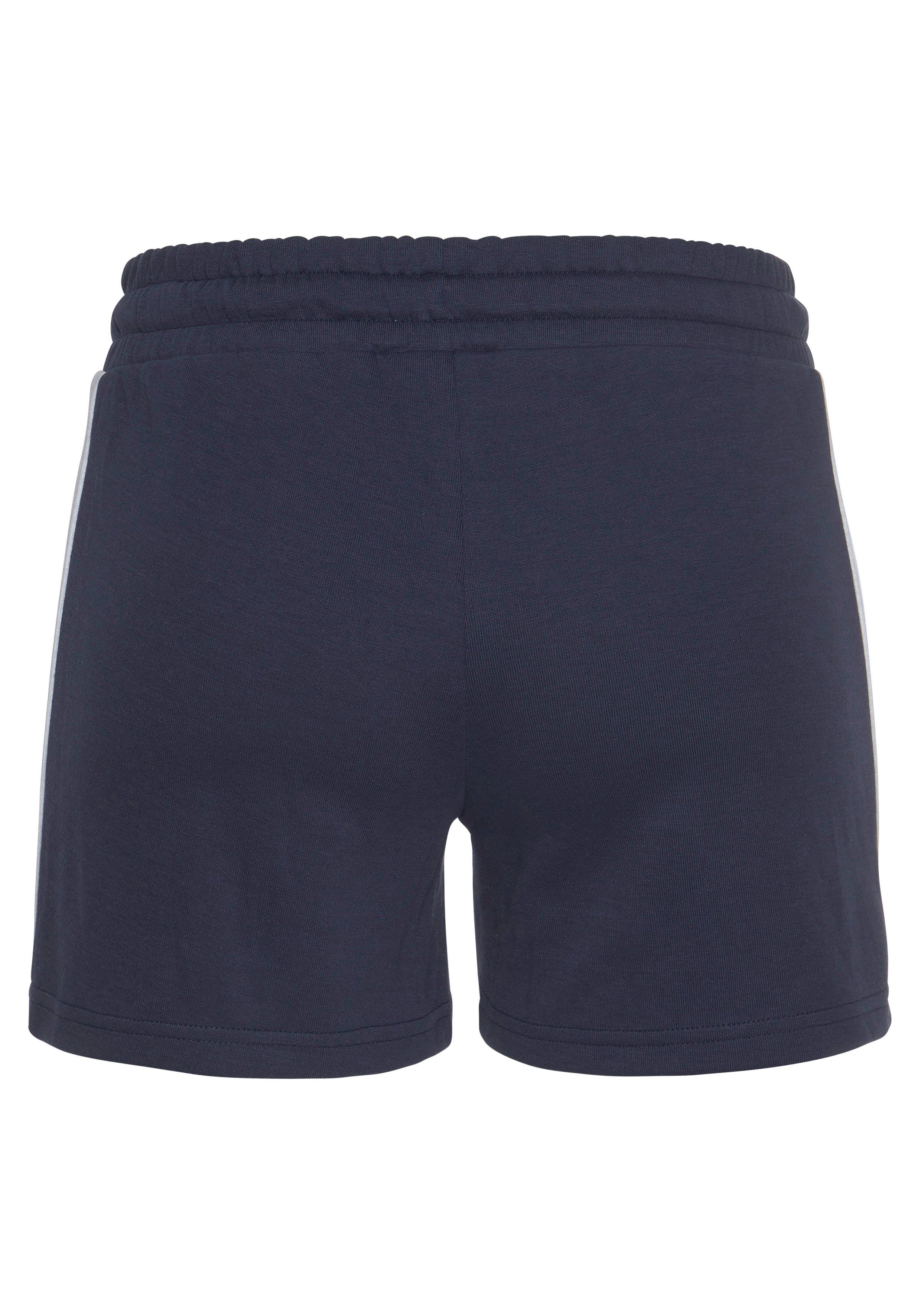 H.I.S Short met witte strepen opzij en logoprint