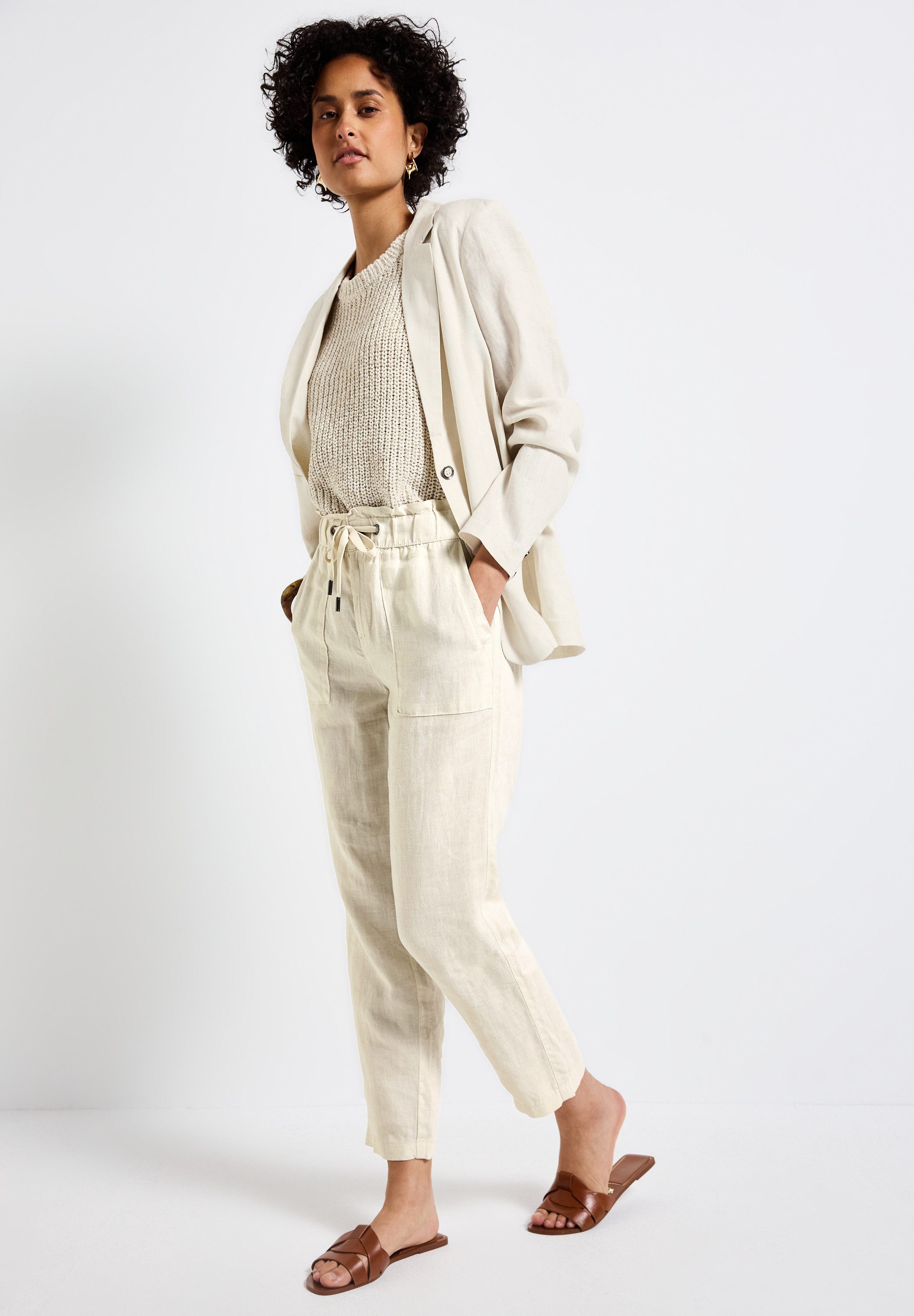 STREET ONE Paperbag-broek met elastische taille