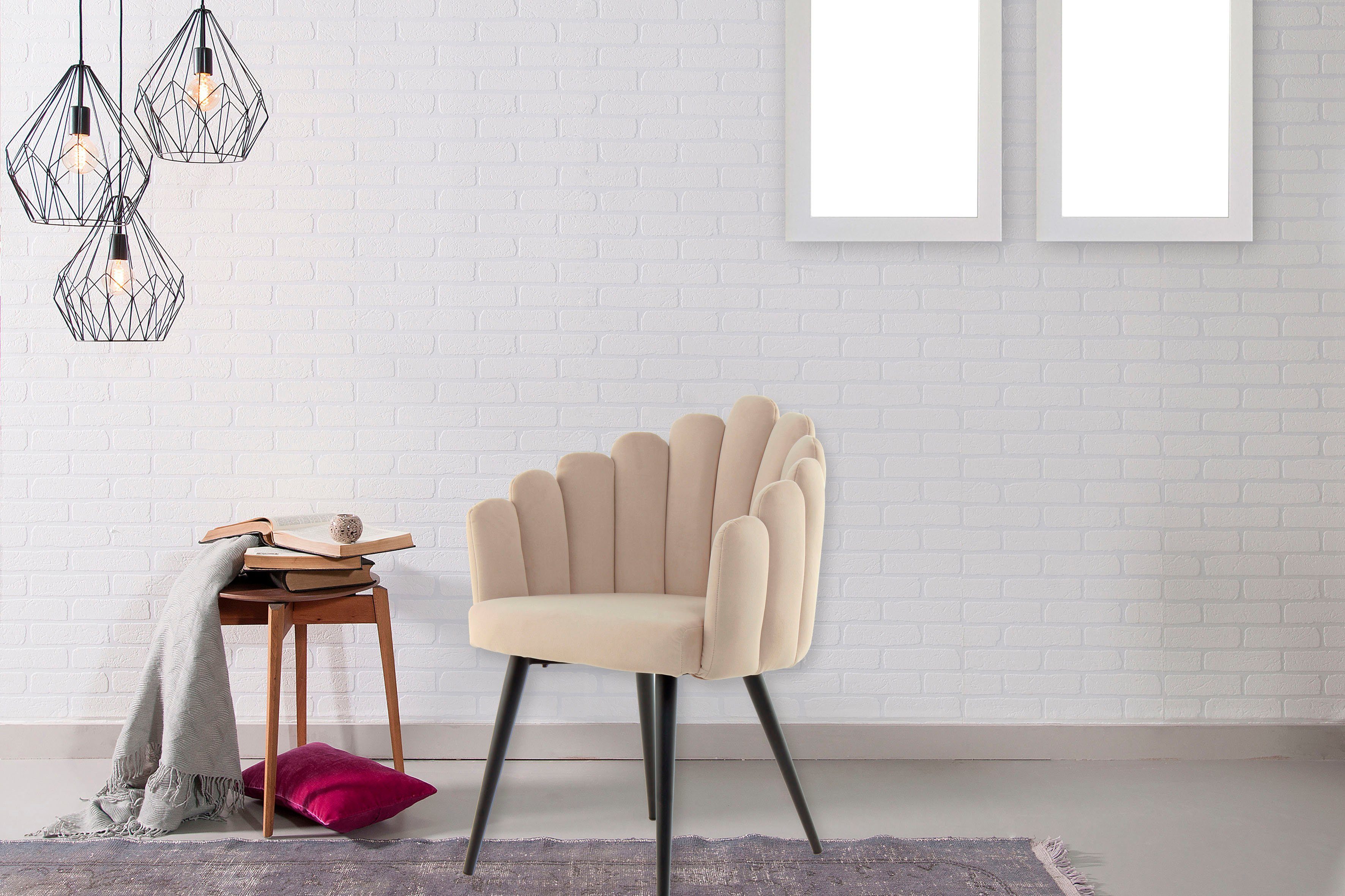 Kayoom Stoel Jeane 525, met fluweelzachte bekleding, comfortabel en gezellig fluweelzachte bekleding, modern, comfortabel en gezellig, met fluweelzachte bekleding (1 stuk)