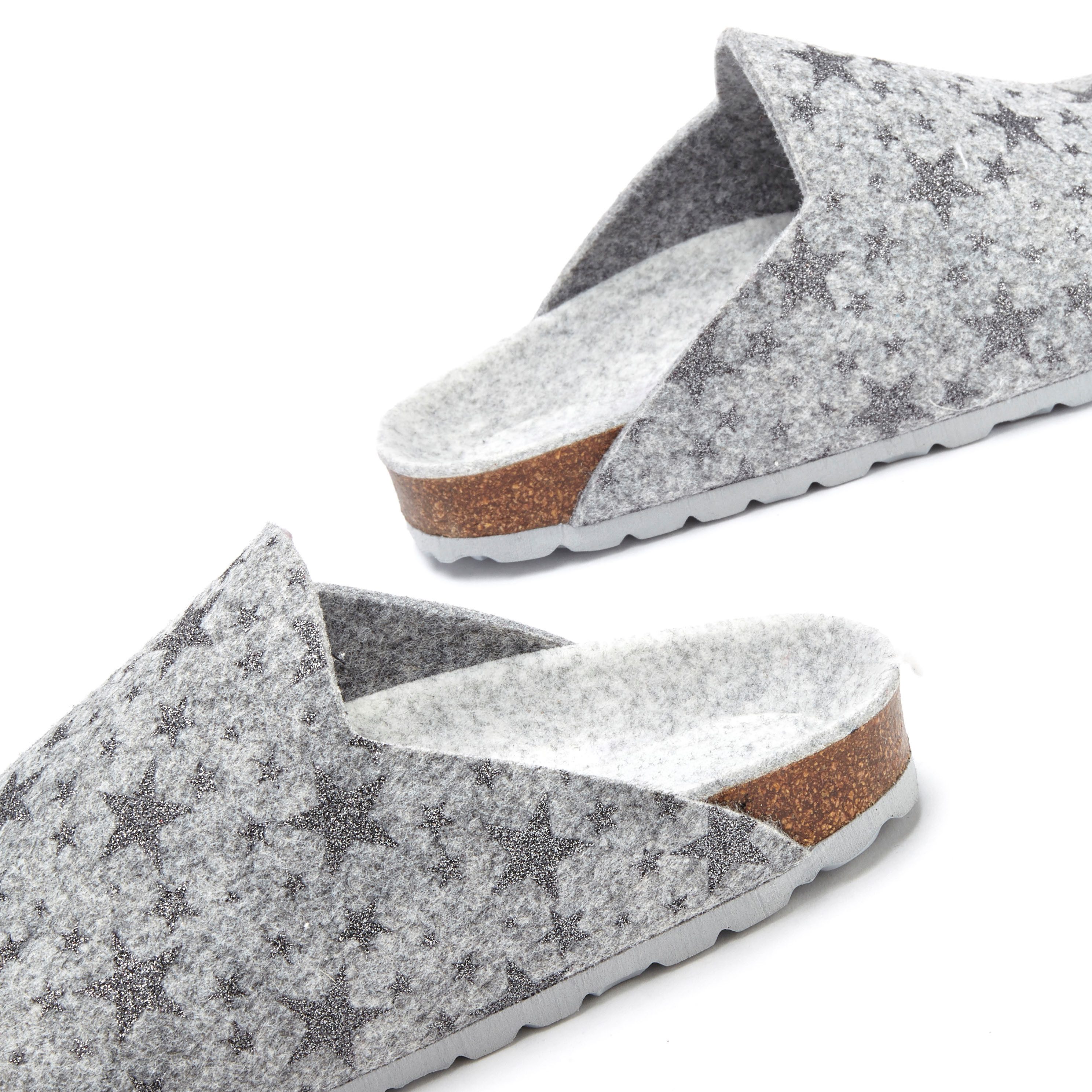 Vivance Slippers Pantoffel, klomp, pantoffel, van vilt met verwarmend kurken voetbed & sterrenprint