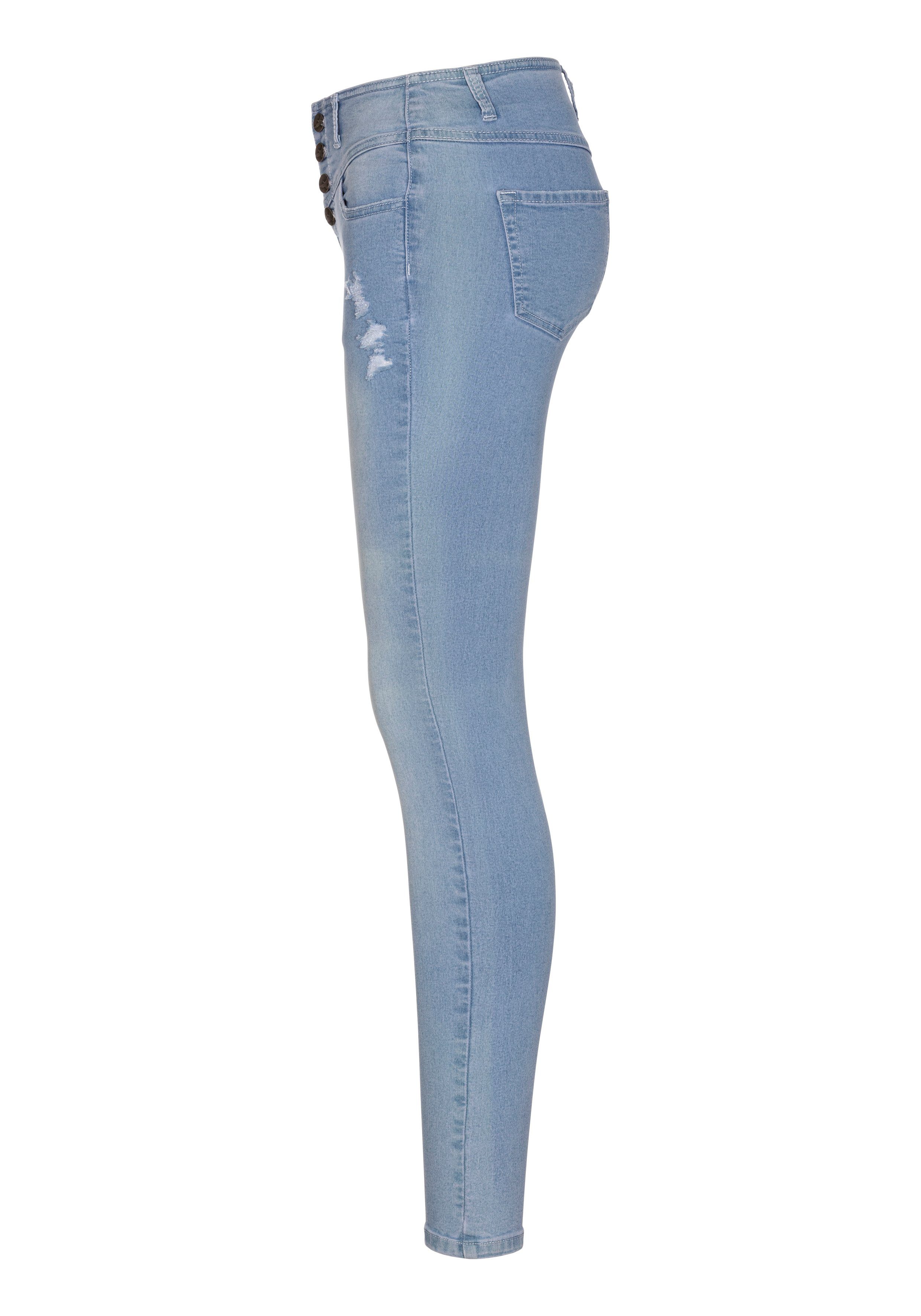 Arizona Skinny fit jeans Ultra Stretch hoge taille, enkel-lang, elastisch denim-materiaal