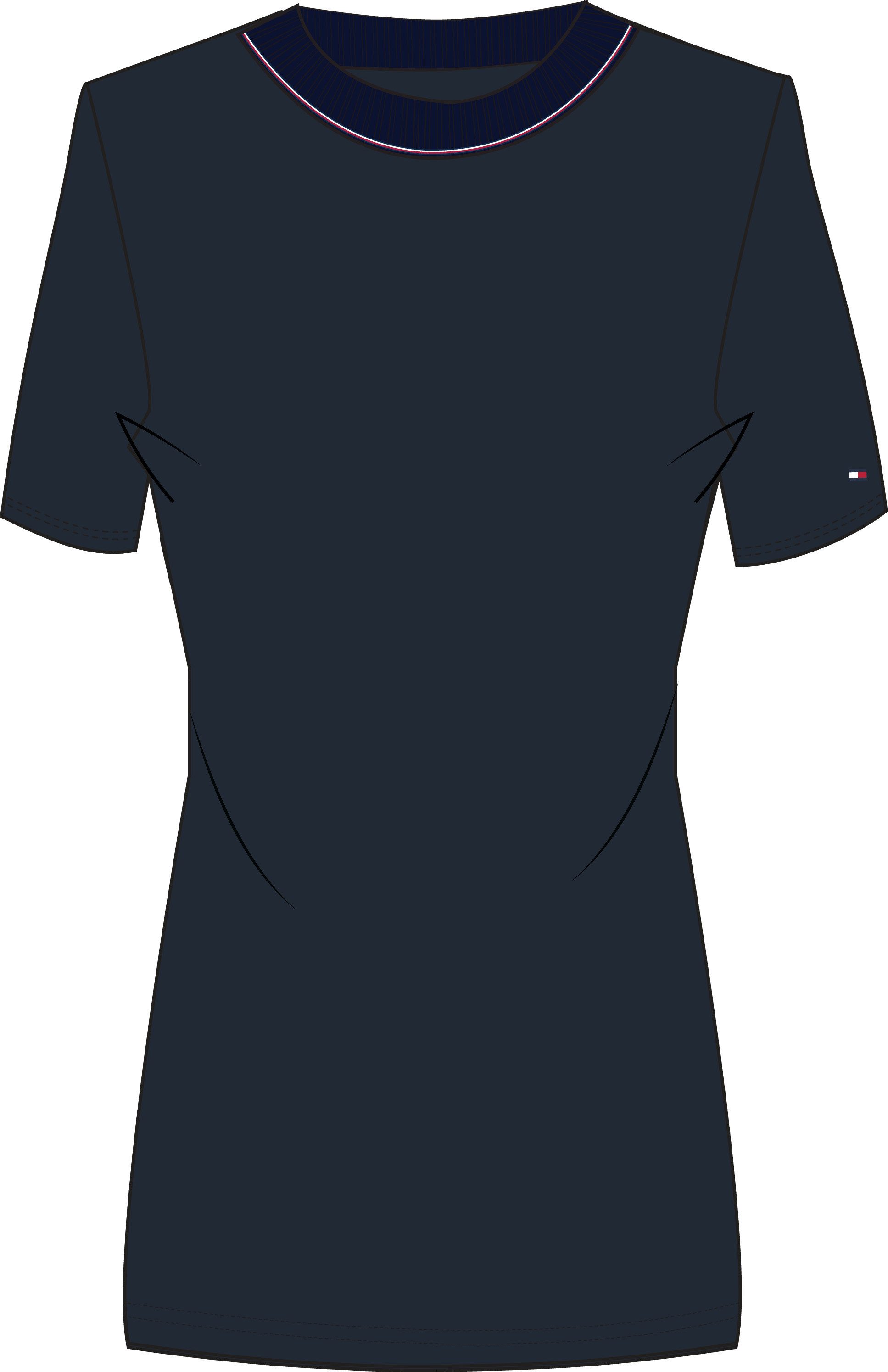 Tommy Hilfiger T-shirt RWB SLIM TEE SS C-NK met contrastdetails, structuur