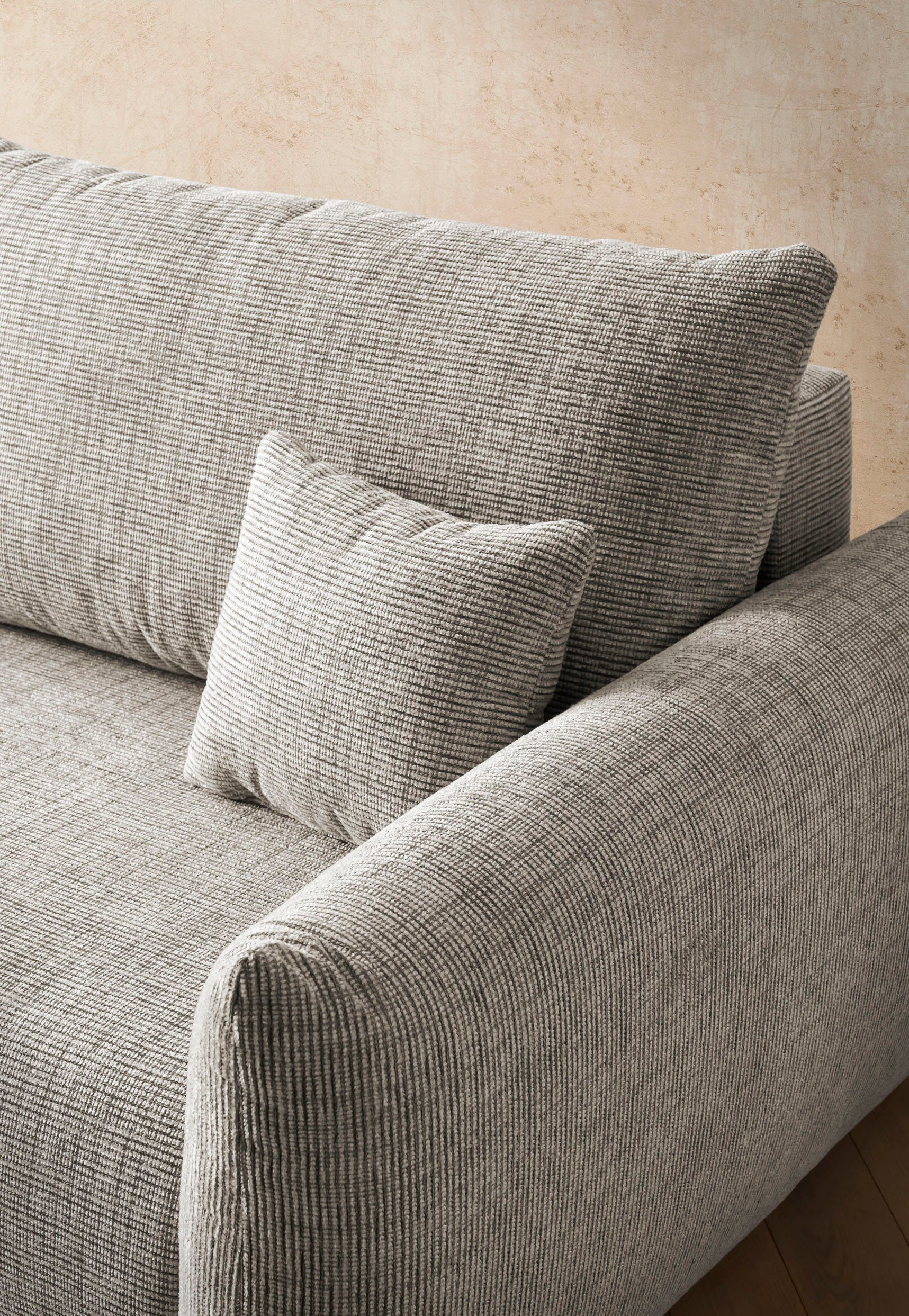 INOSIGN 3-zitsbank MAVAS slaapbank met bedlade ca. 240/108 cm (ligoppervlak 212/145 cm), ribfluweel, chenille, structuur