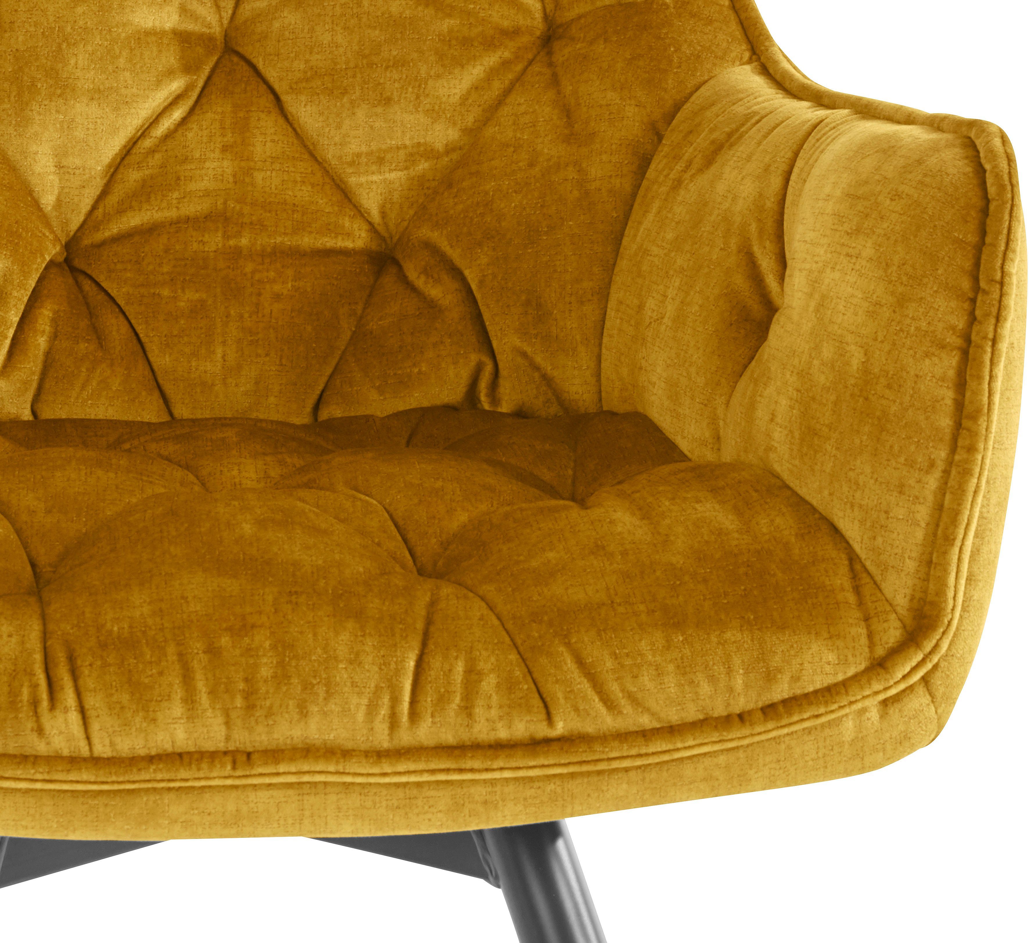 HELA Eetkamerstoel Mara Draaistoel, teddy bekleding, geweven stof of velvet (set)
