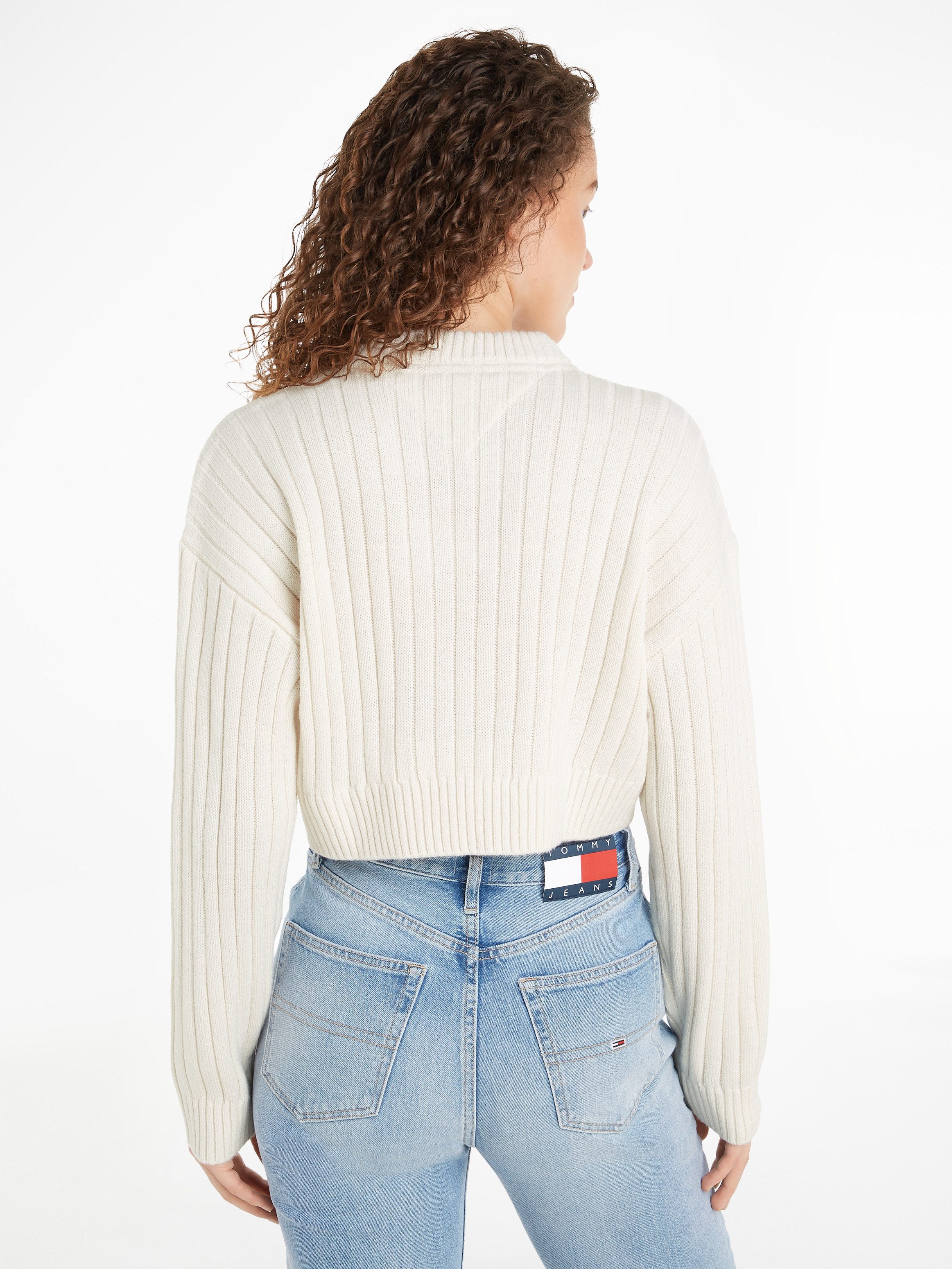 TOMMY JEANS Gebreide trui TJW VNCK CENTER FLAG SWEATER EXT