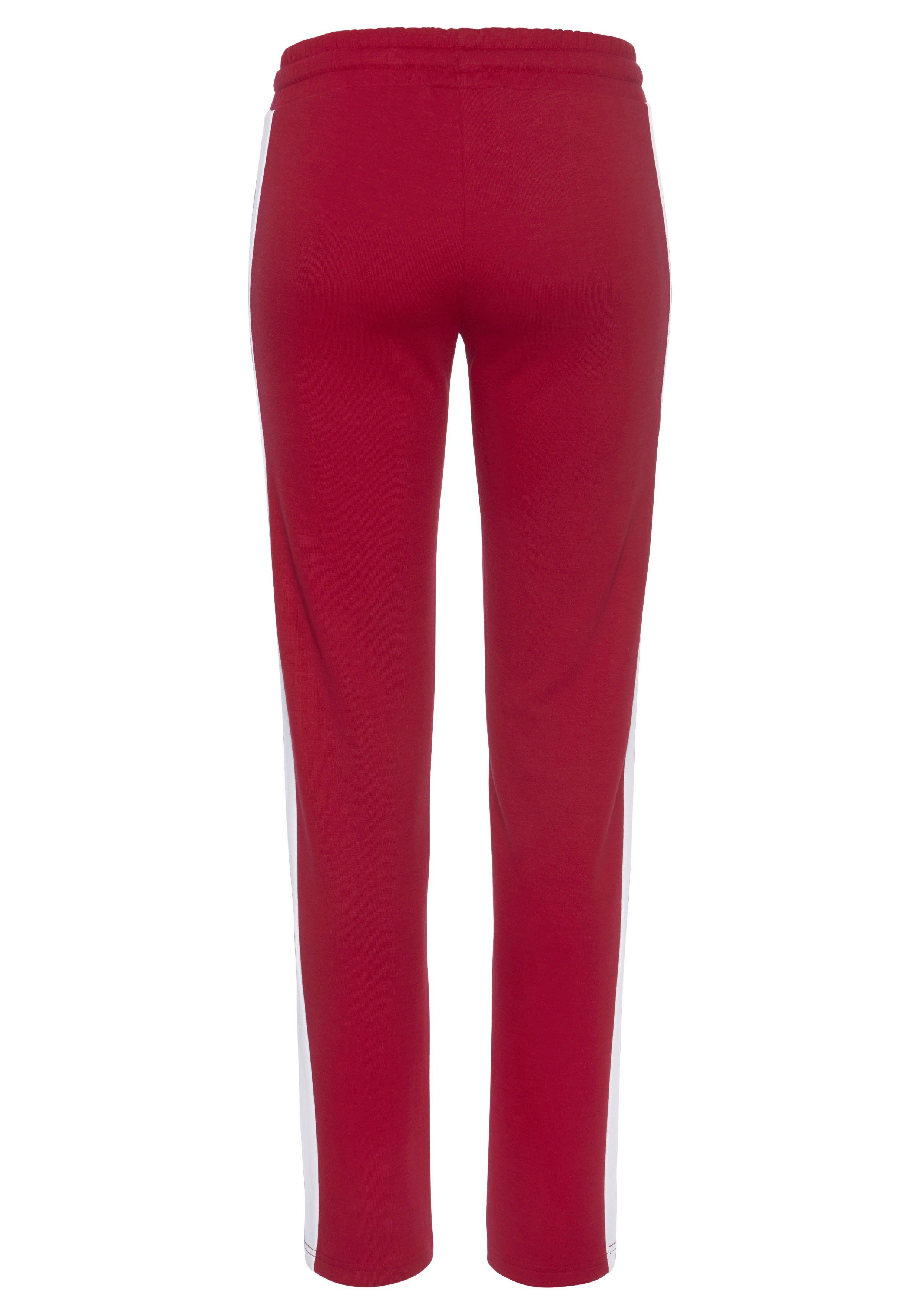 H.I.S Relaxbroek met witte zijstreep en logoprint, loungepak