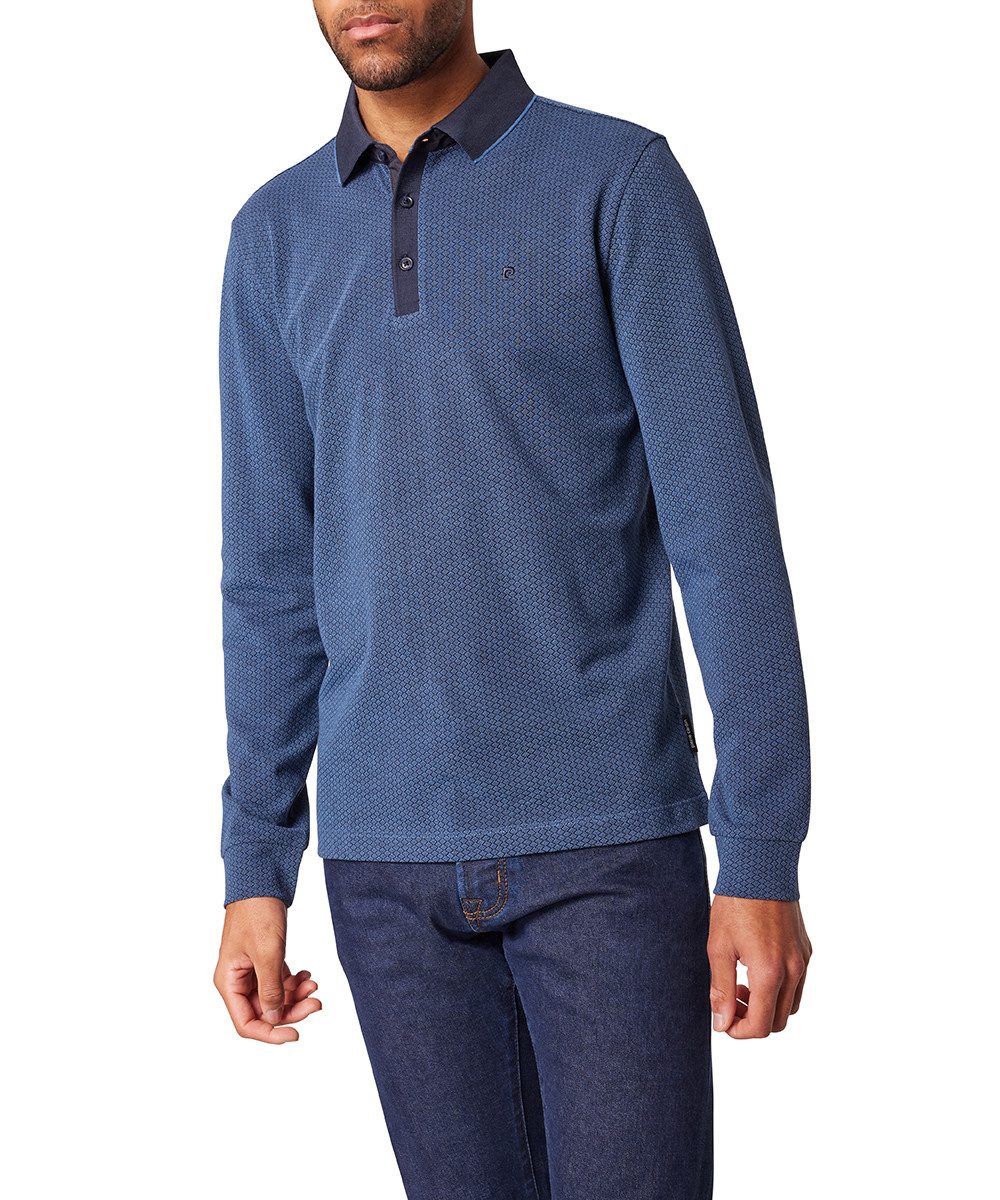 Pierre Cardin Poloshirt met lange mouwen met all-over motief