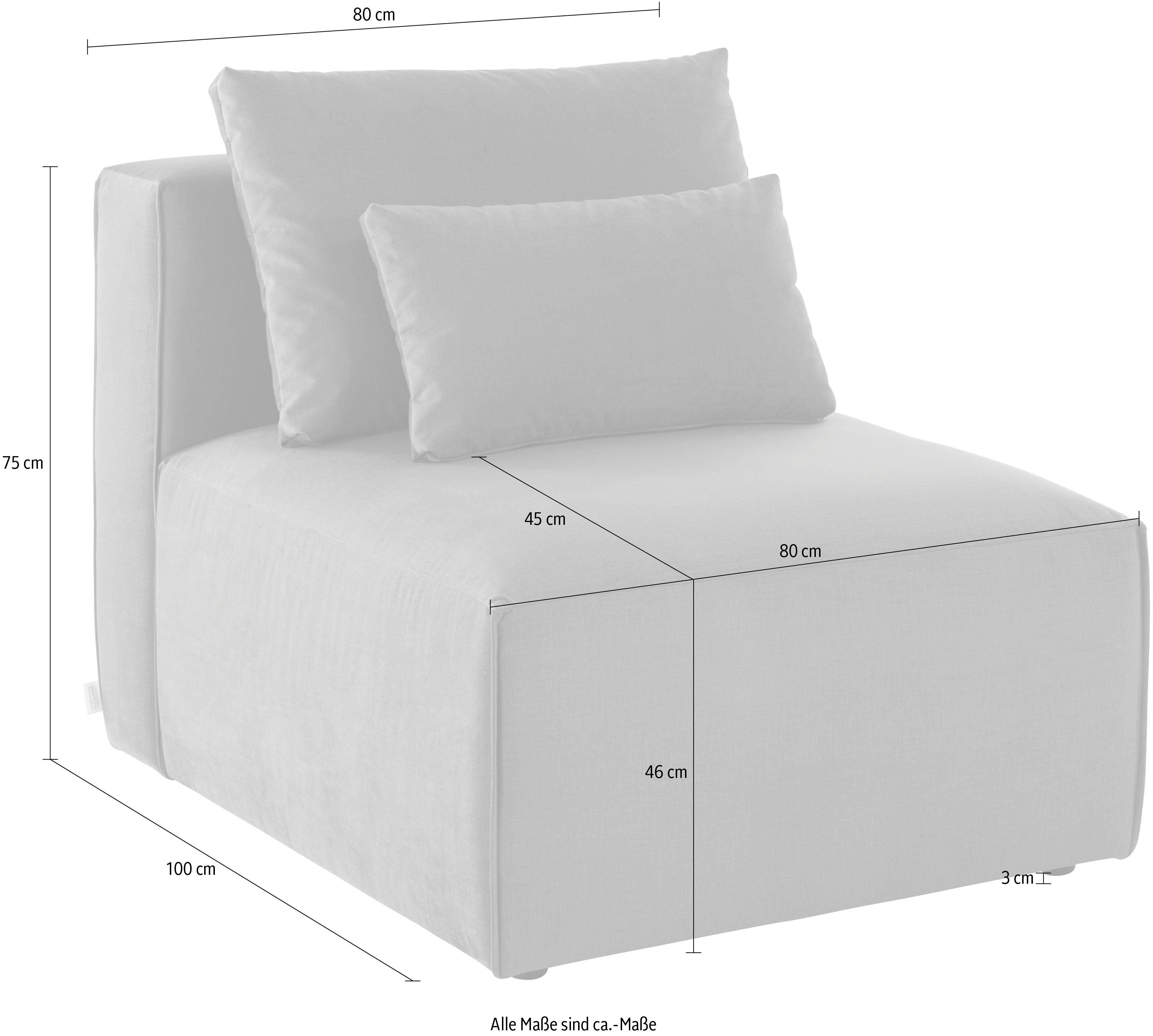 Home affaire Fauteuil Comfine Modulaire fauteuil om zelf samen te stellen, in 3 overtrekvarianten
