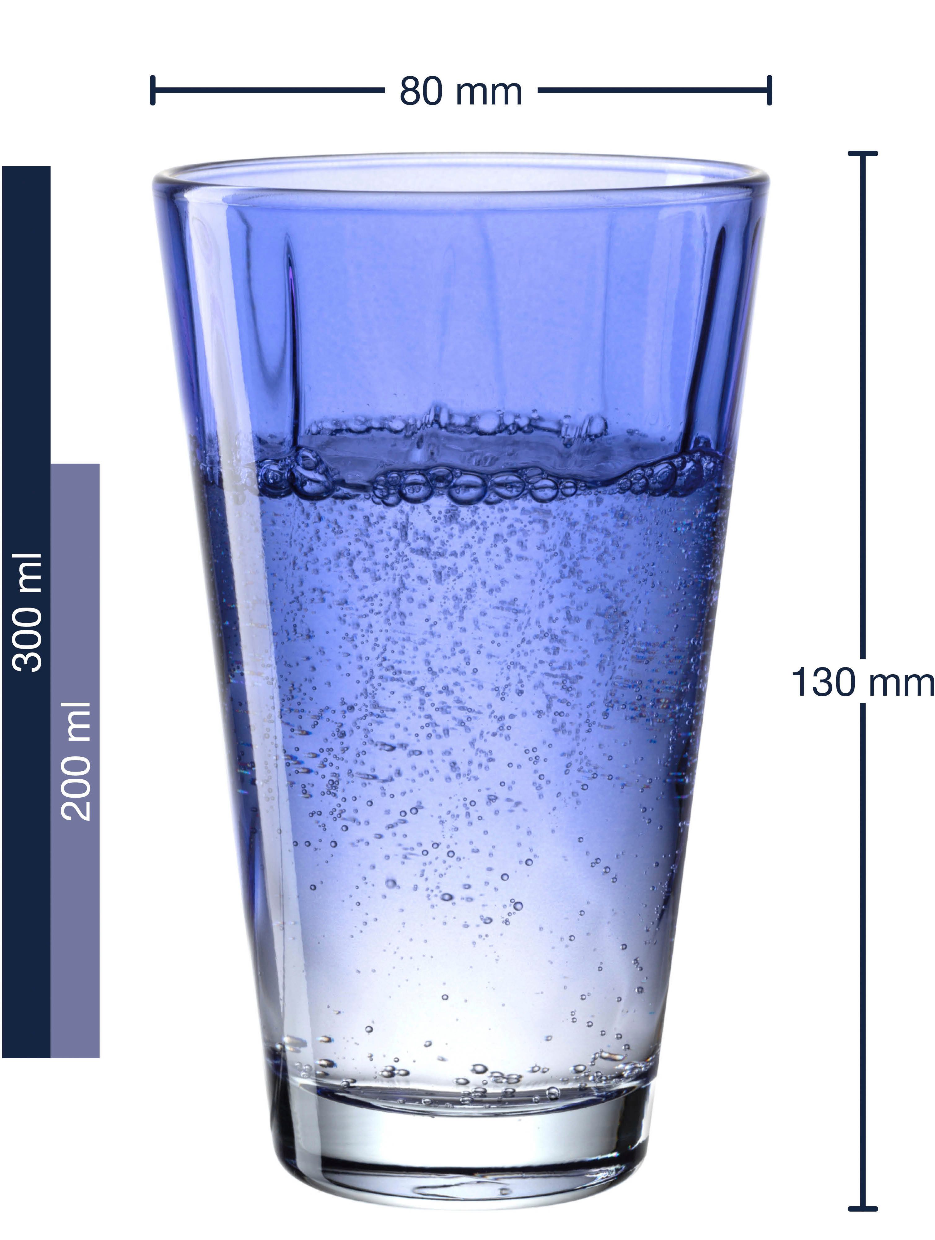 LEONARDO Glazenset Drinkglas, TWIST, 300 ml, 4-delig set Longdrinkbekers, vaatwasmachinebestendig (set, 4-delig)
