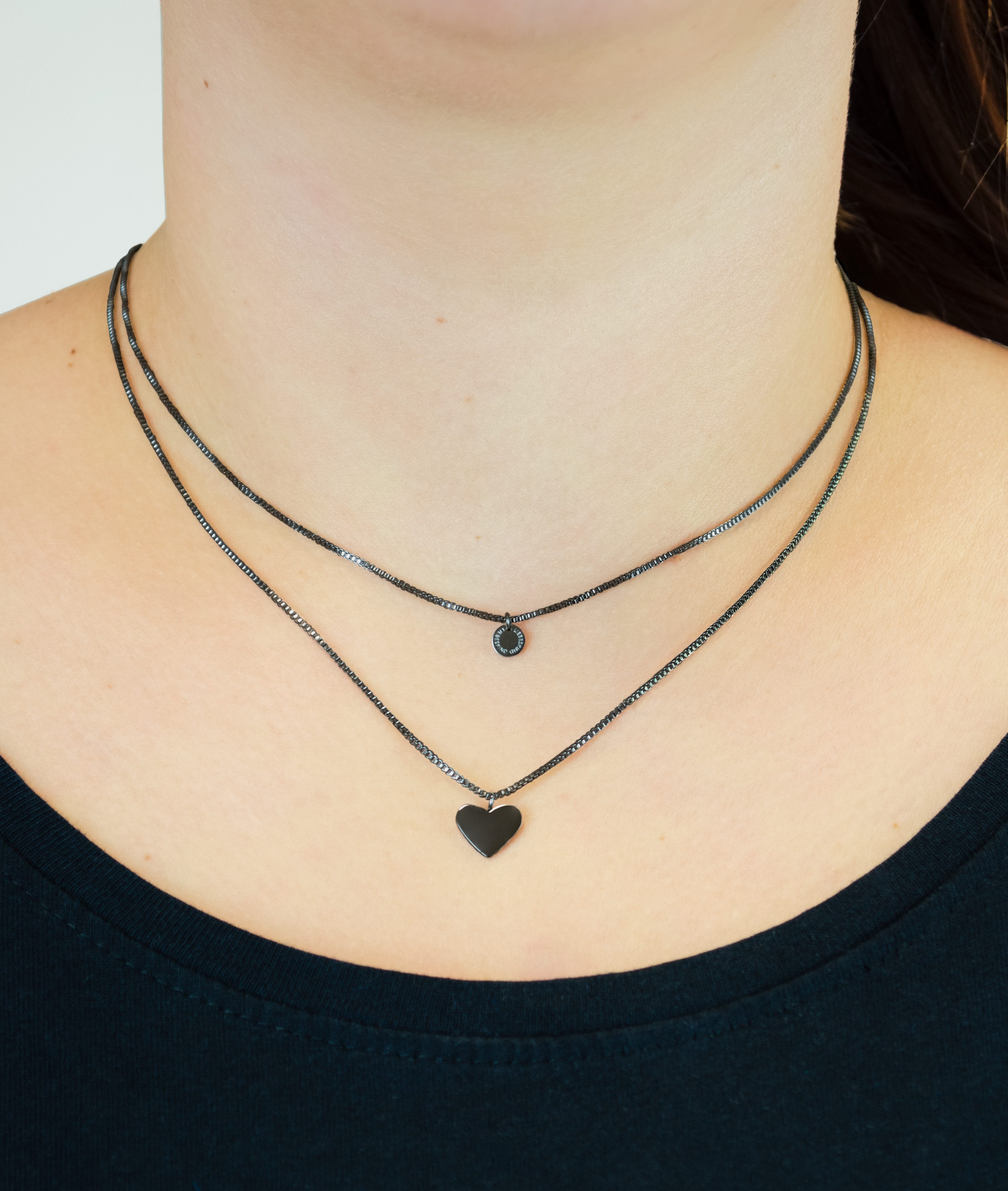 Liebeskind Berlin Ketting met hanger Sieraden RVS Layered Love Hart LJ-1560 LJ-1592 LJ-1593 LJ-1594