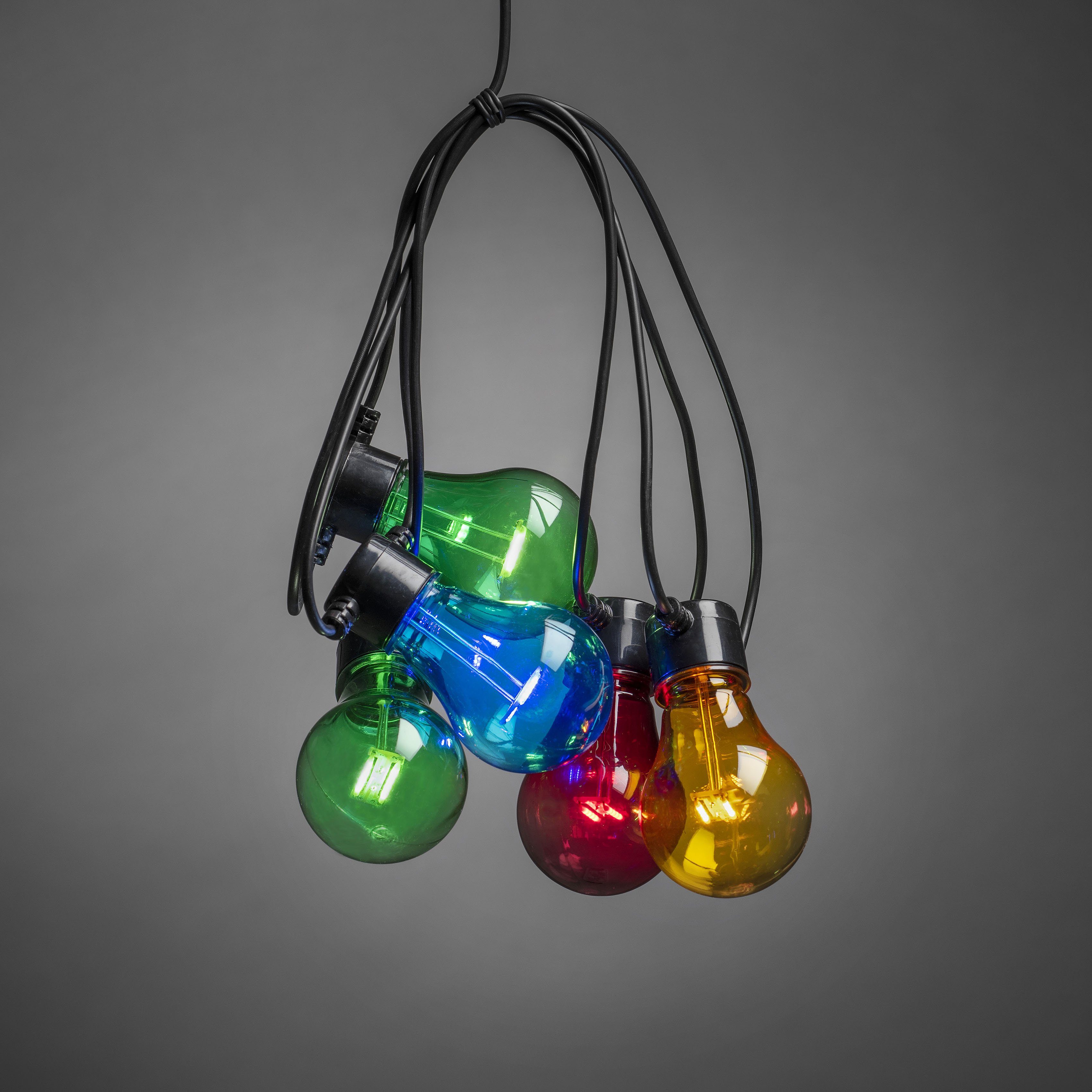 KONSTSMIDE Led-lichtsnoer Feestverlichting Led biertuinverlichting, 5 veelkleurige lampen / 40 warmwitte dioden (1 stuk)