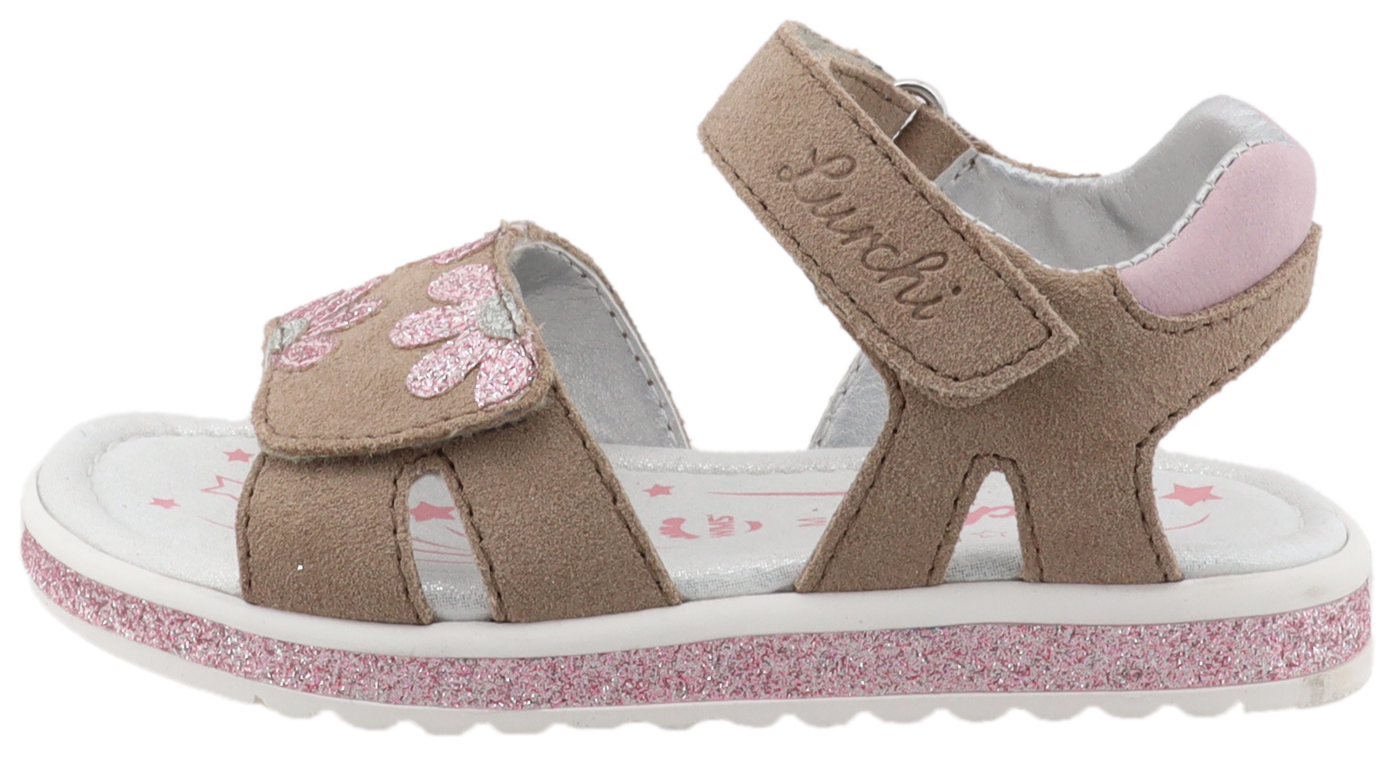 Lurchi Sandalen Candy , klittenbandschoen met bloem, maat sjabloon om te downloaden