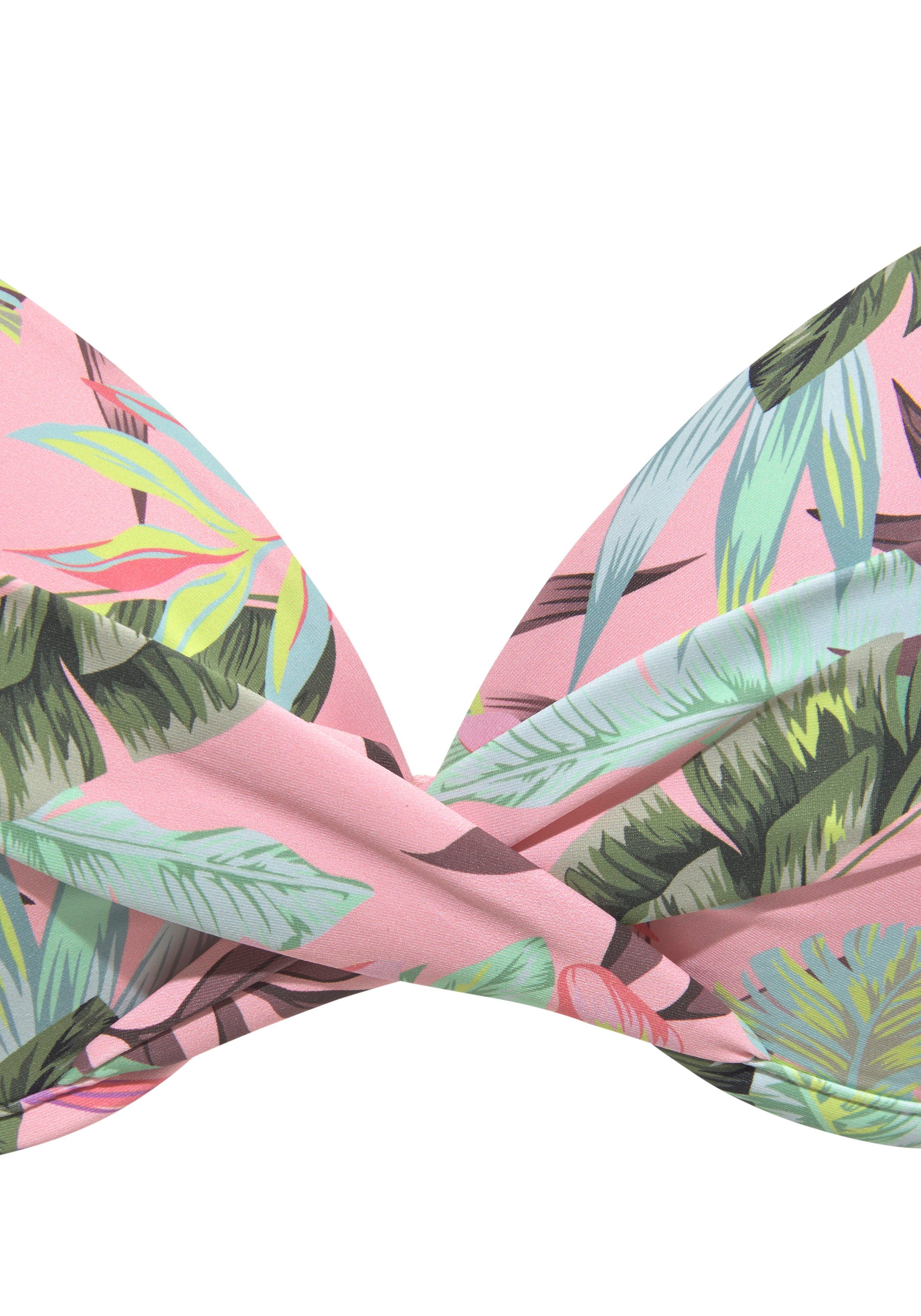 s.Oliver RED LABEL Beachwear Push-upbikinitop AZALEA met tropische print