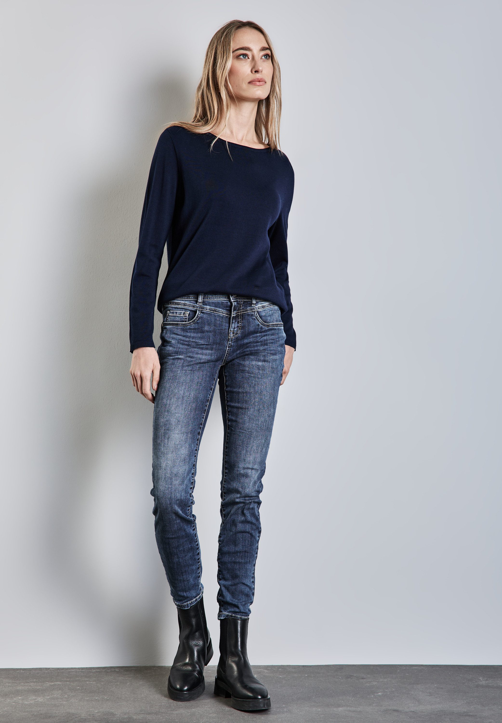 STREET ONE Slim fit jeans Style York in five-pocketsstijl