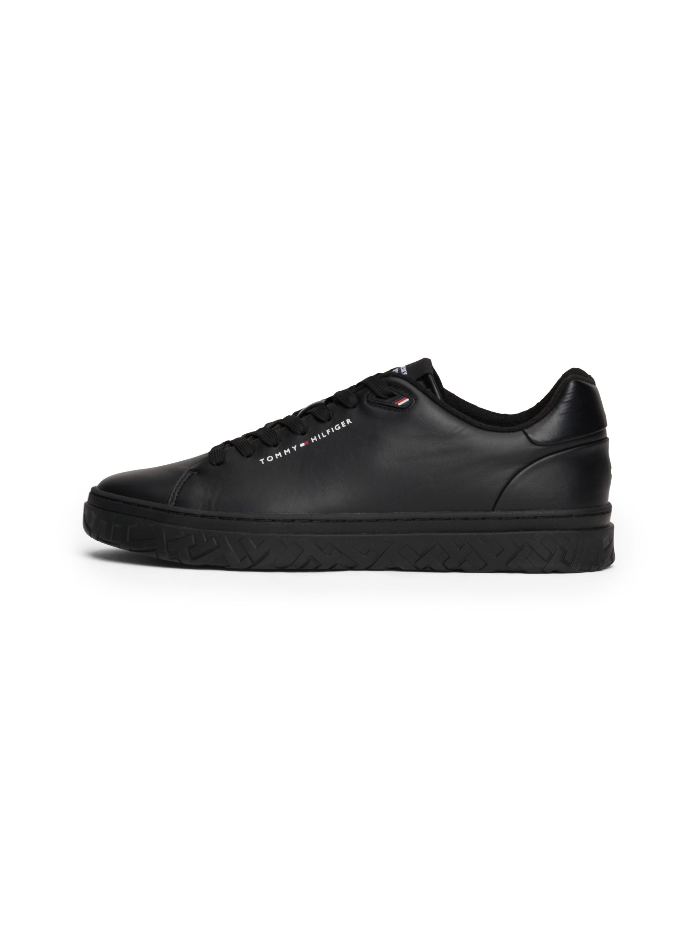 Tommy Hilfiger Sneakers COURT THICK CUPSOLE LEATHER , plateau, vrijetijdsschoen, lage schoen, veterschoen met logo