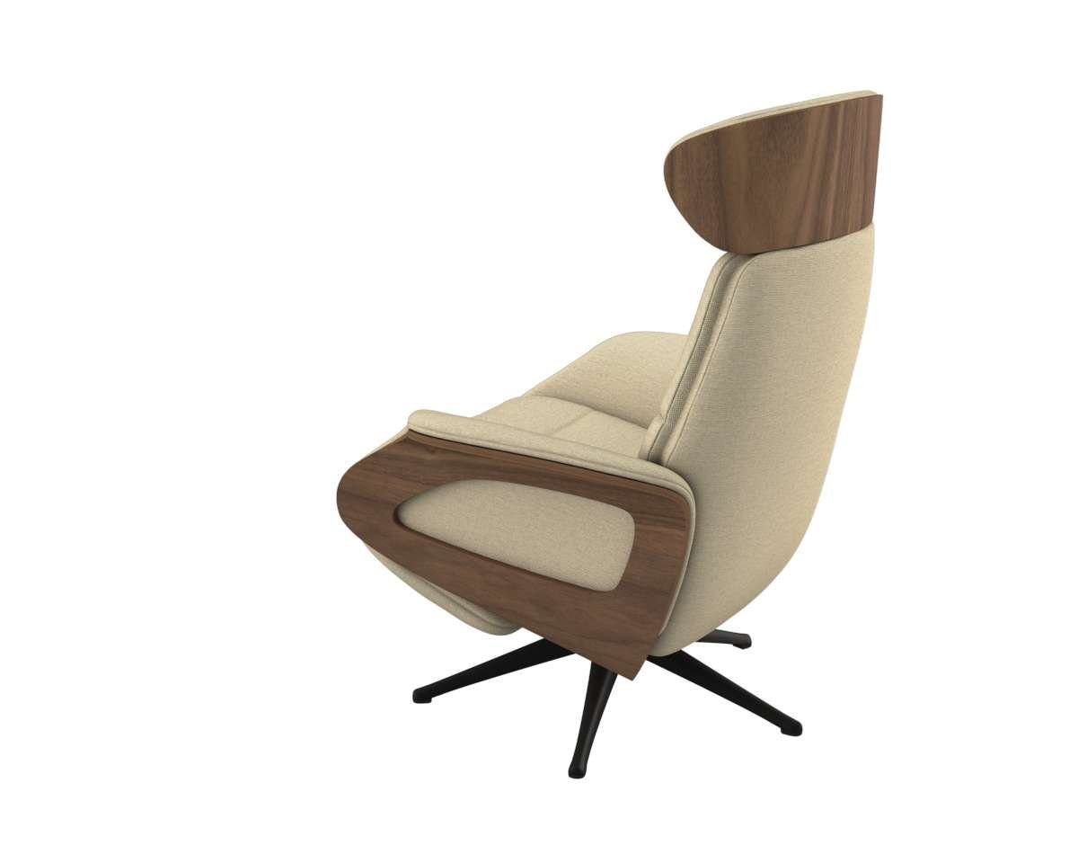 FLEXLUX Relaxfauteuil Clement praktische elektrische fauteuil Maat M, elektrische rug- en voetensteun, accu, armleuning Walnoot, zwarte poot