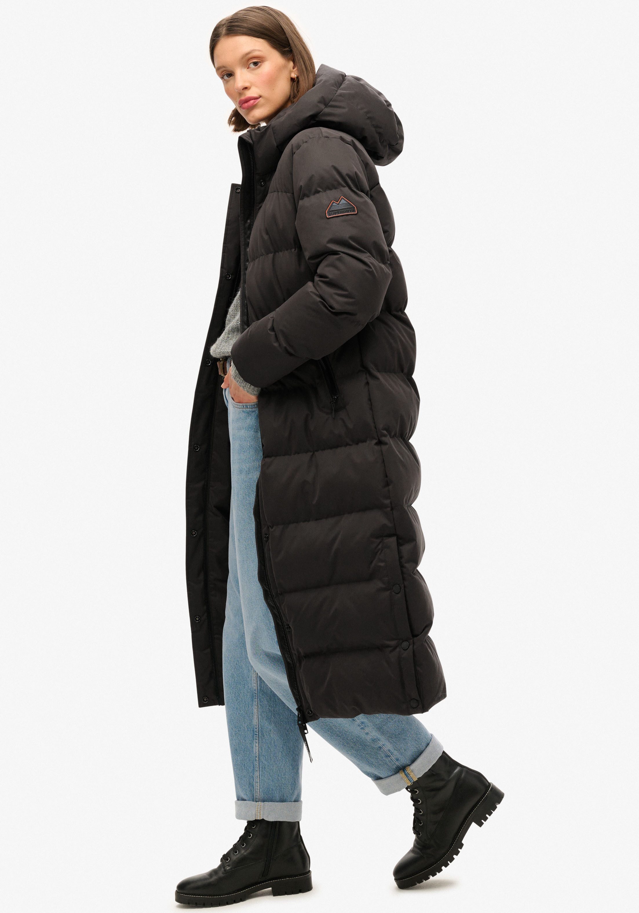 Superdry Gewatteerde jas MICROFIBRE LONGLINE PUFFER JKT