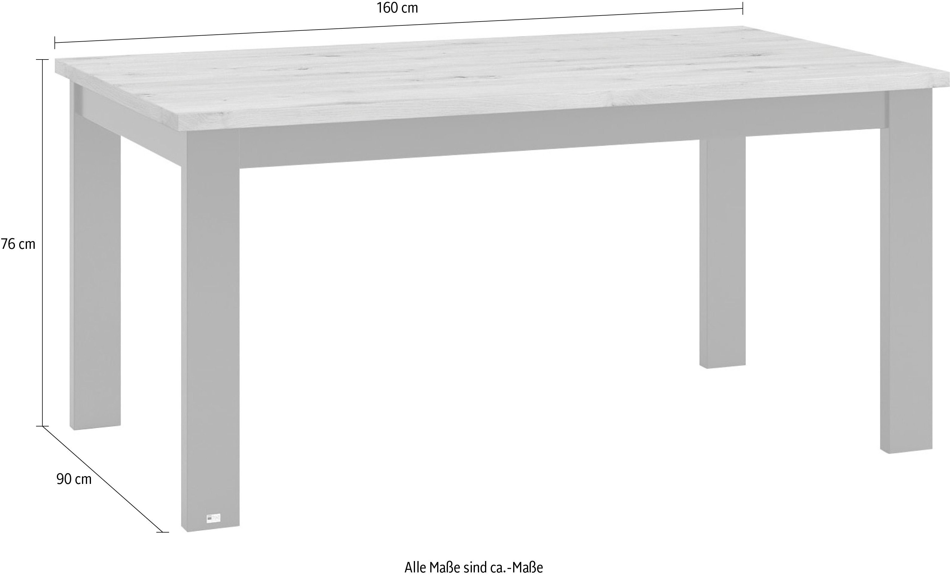 set one by Musterring Eettafel York in 3 kleurvarianten en 4 maten verkrijgbaar, met eiken plaat