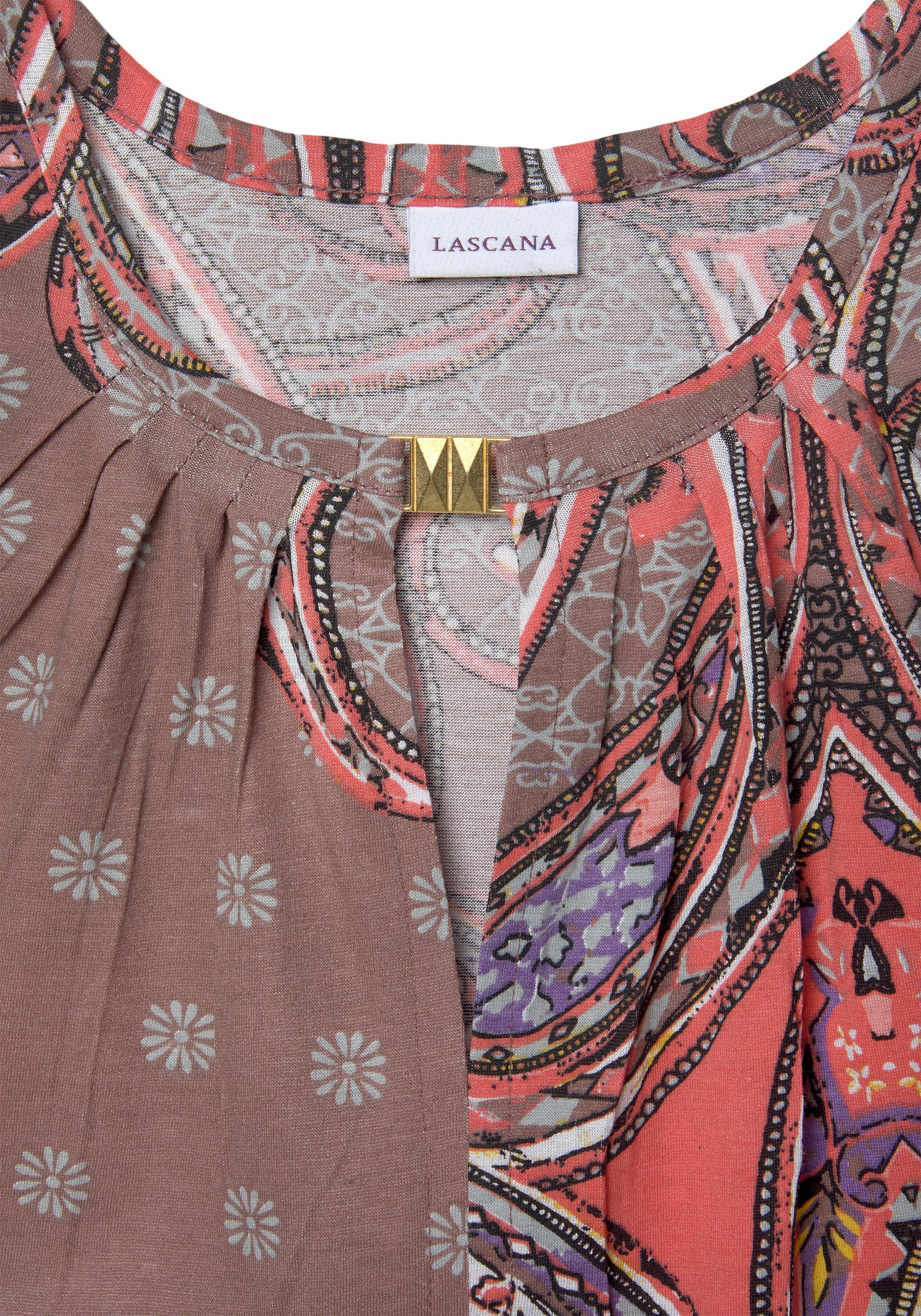 Lascana Tanktop met paisley-print en decoratieve accessoires, elegant blousetop