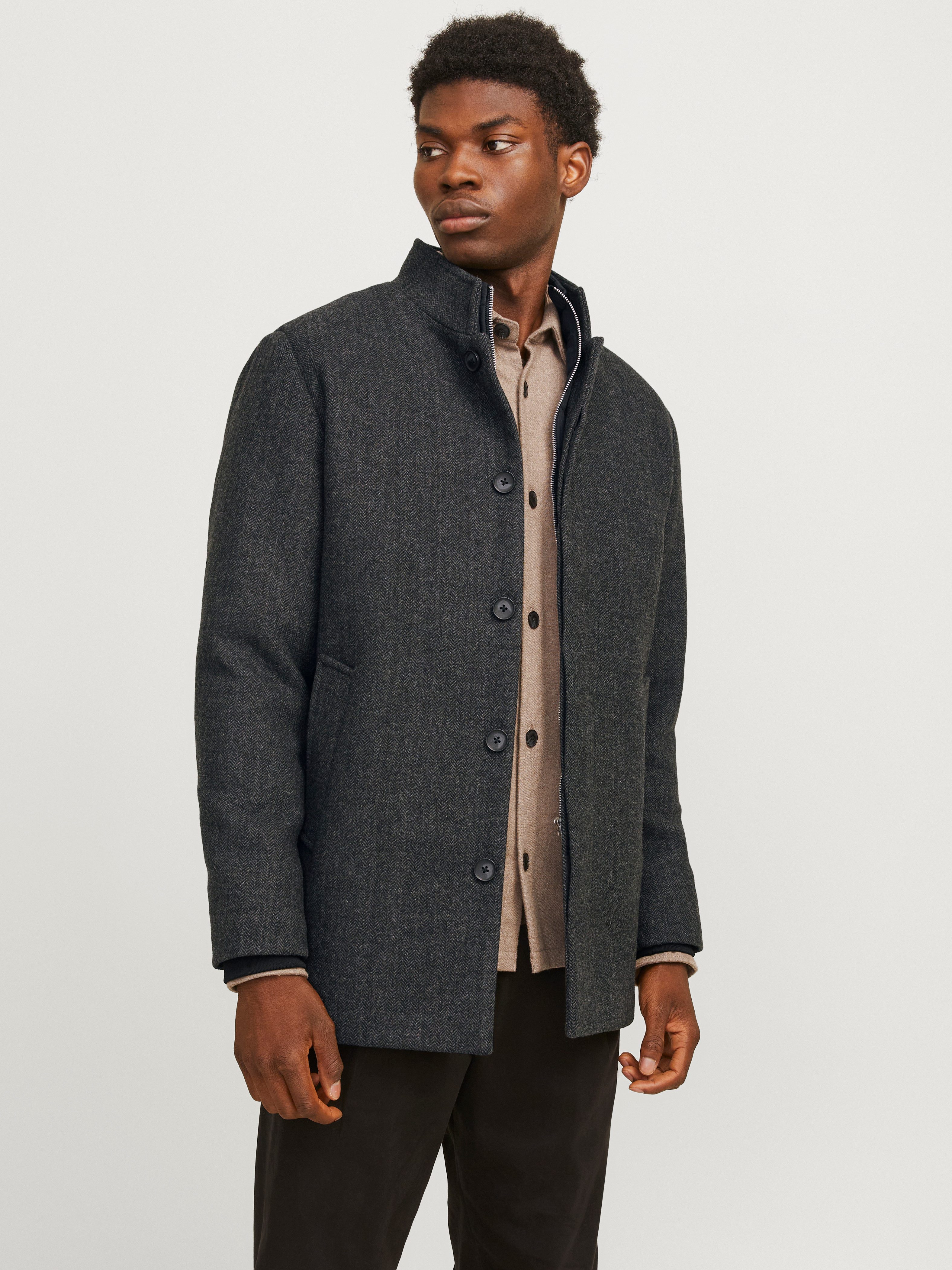 JACK & JONES ESSENTIALS jas JJEHARRISON met wol grijs