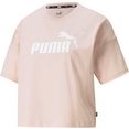 puma t-shirt ess cropped logo tee roze