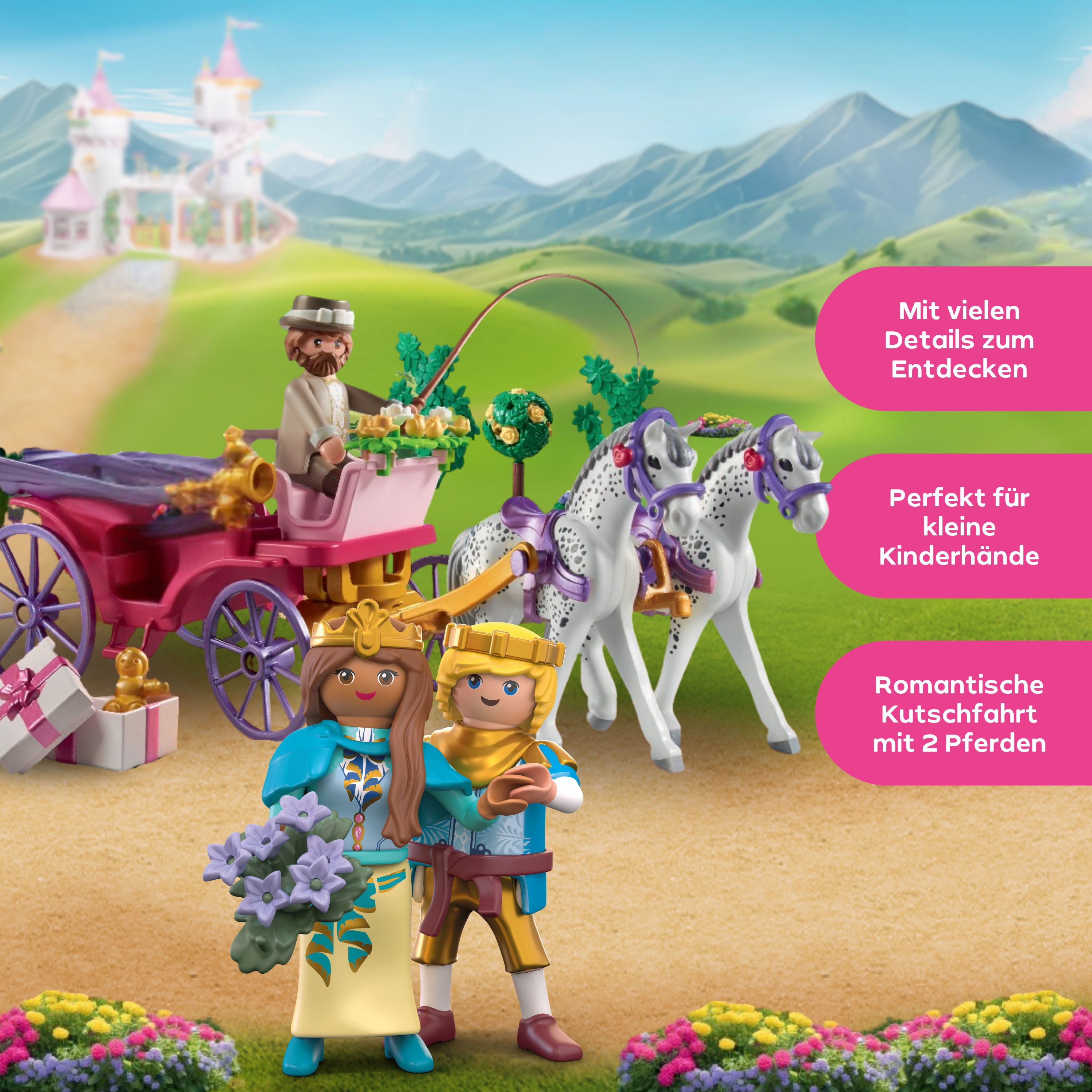 Playmobil® Constructie-speelset Kutschfahrt mit Prinzessin und Prinz (71846), Playmobil Princess Magic (97-delig)