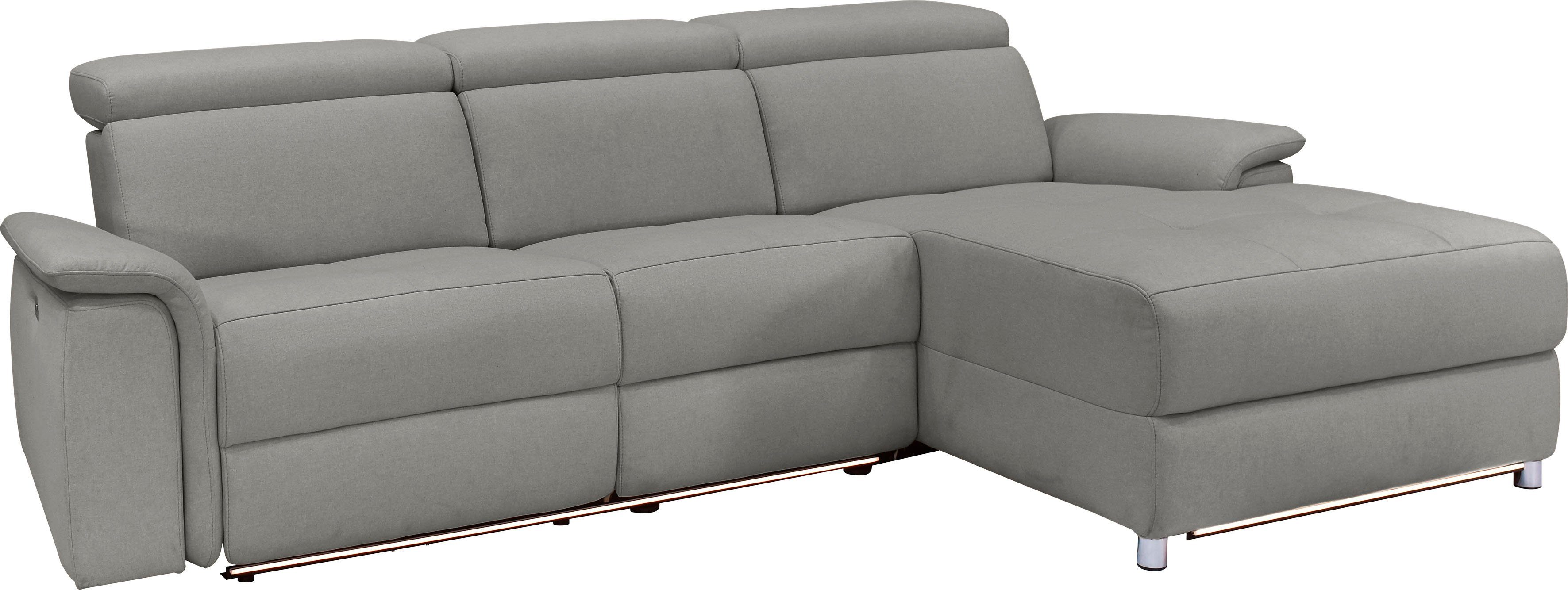 Places of Style Hoekbank Pareli, L-model, 259 cm, met récamier, echt leer, imitatieleer, weefstof