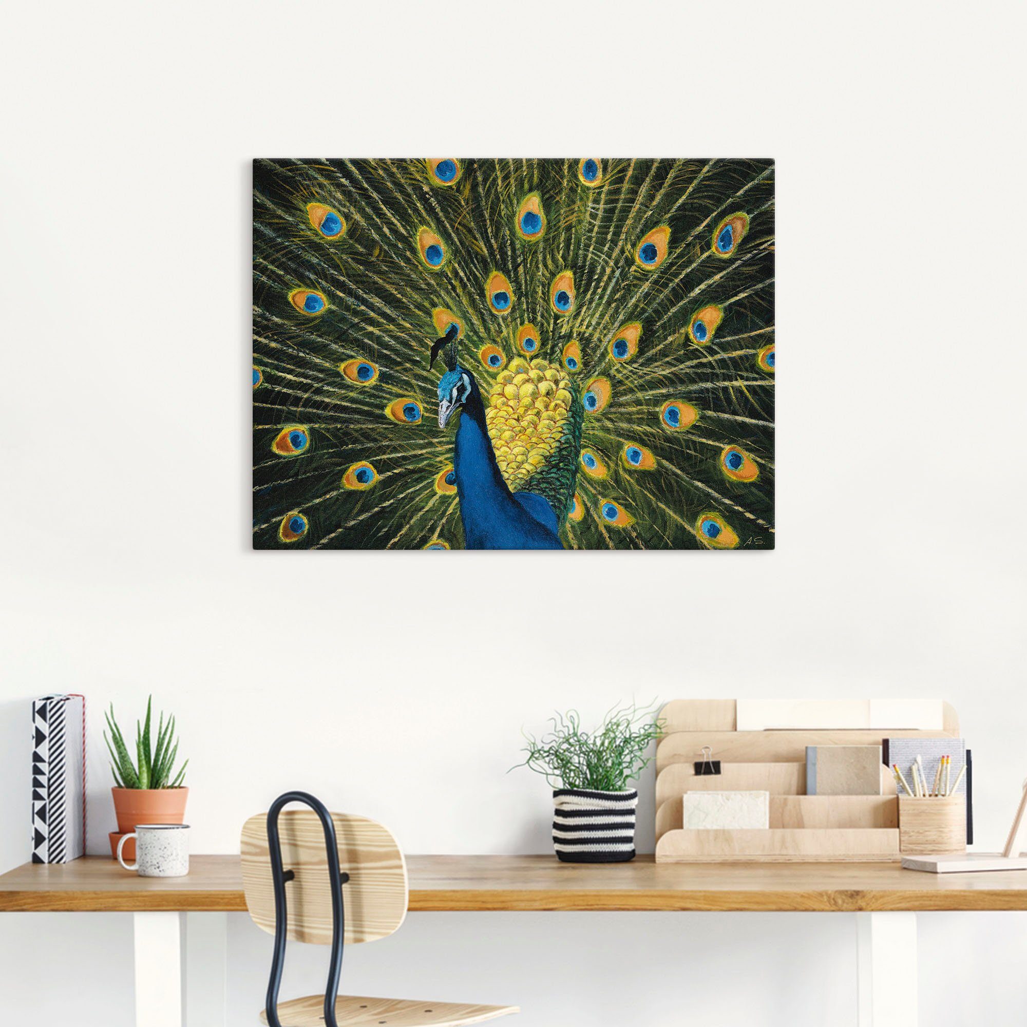 Artland Artprint Pauw als artprint van aluminium, artprint voor buiten, artprint op linnen, poster, muursticker