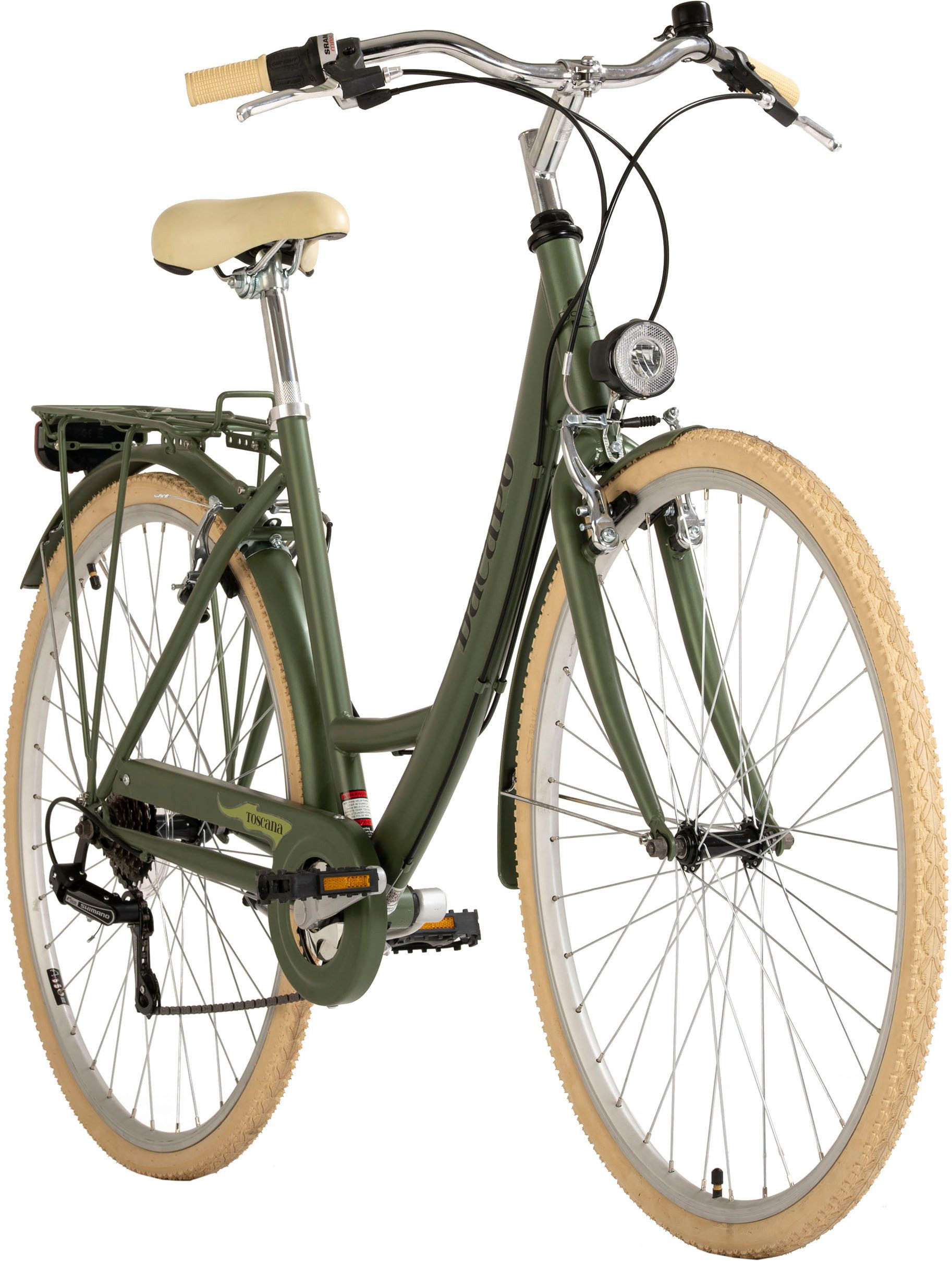 Dacapo Citybike Damesfiets 28'' Toscana groen Oregano 6 versnellingen RH 48 cm