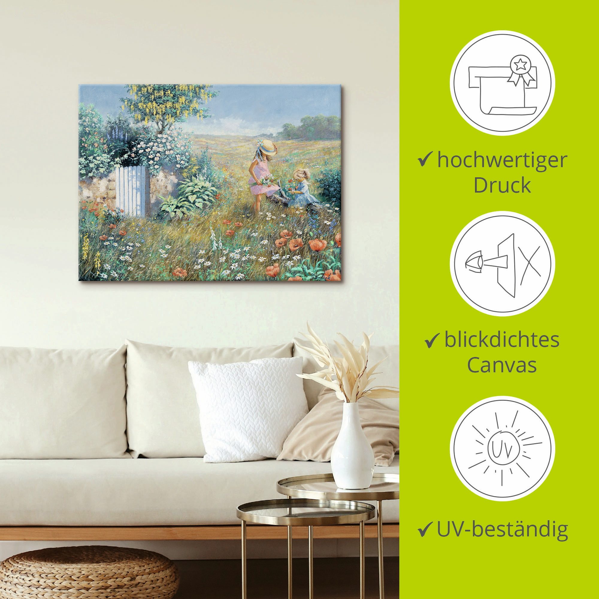 Artland Artprint Buiten de tuin als artprint op linnen, poster, muursticker in verschillende maten