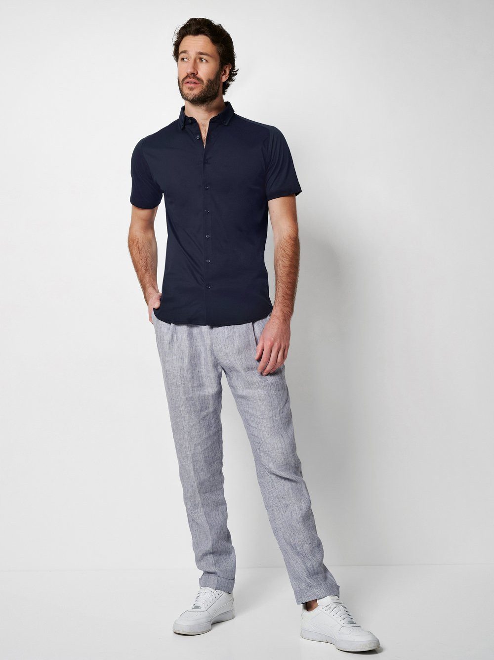 Desoto Overhemd met korte mouwen Casual Modern Button Down half lange mouw