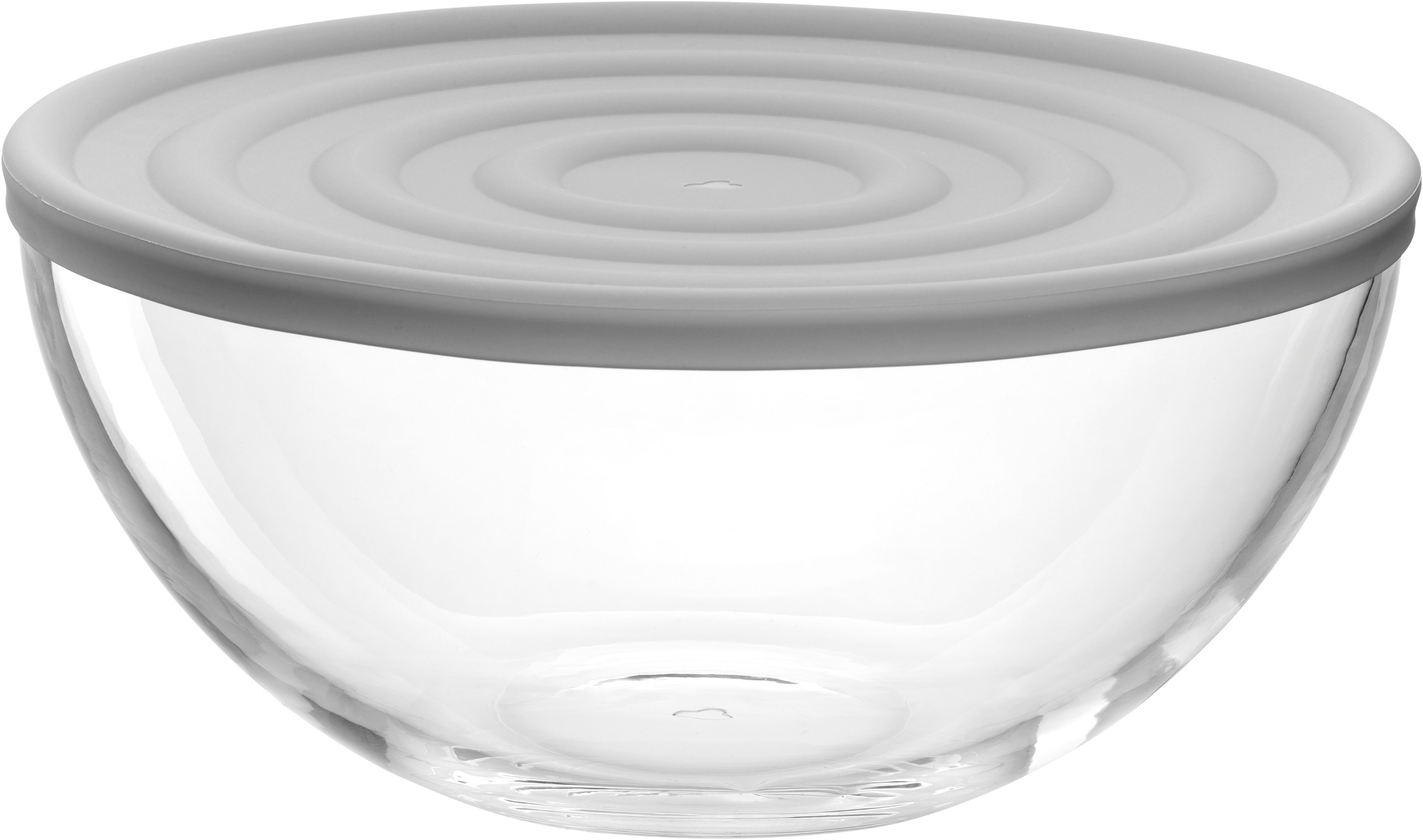 LEONARDO Schaal CUCINA, Ø 28 cm, 1 Schüssel mit Silikondeckel (set, 2-delig) schaaltjes grijs