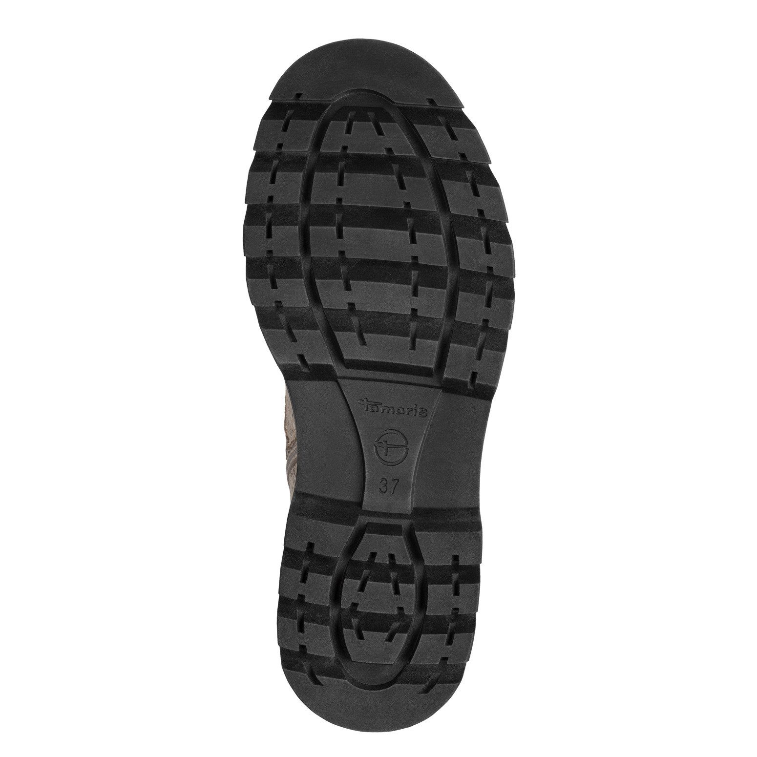 Tamaris Veterlaarsjes , blokhak, veterschoenen met trendy print