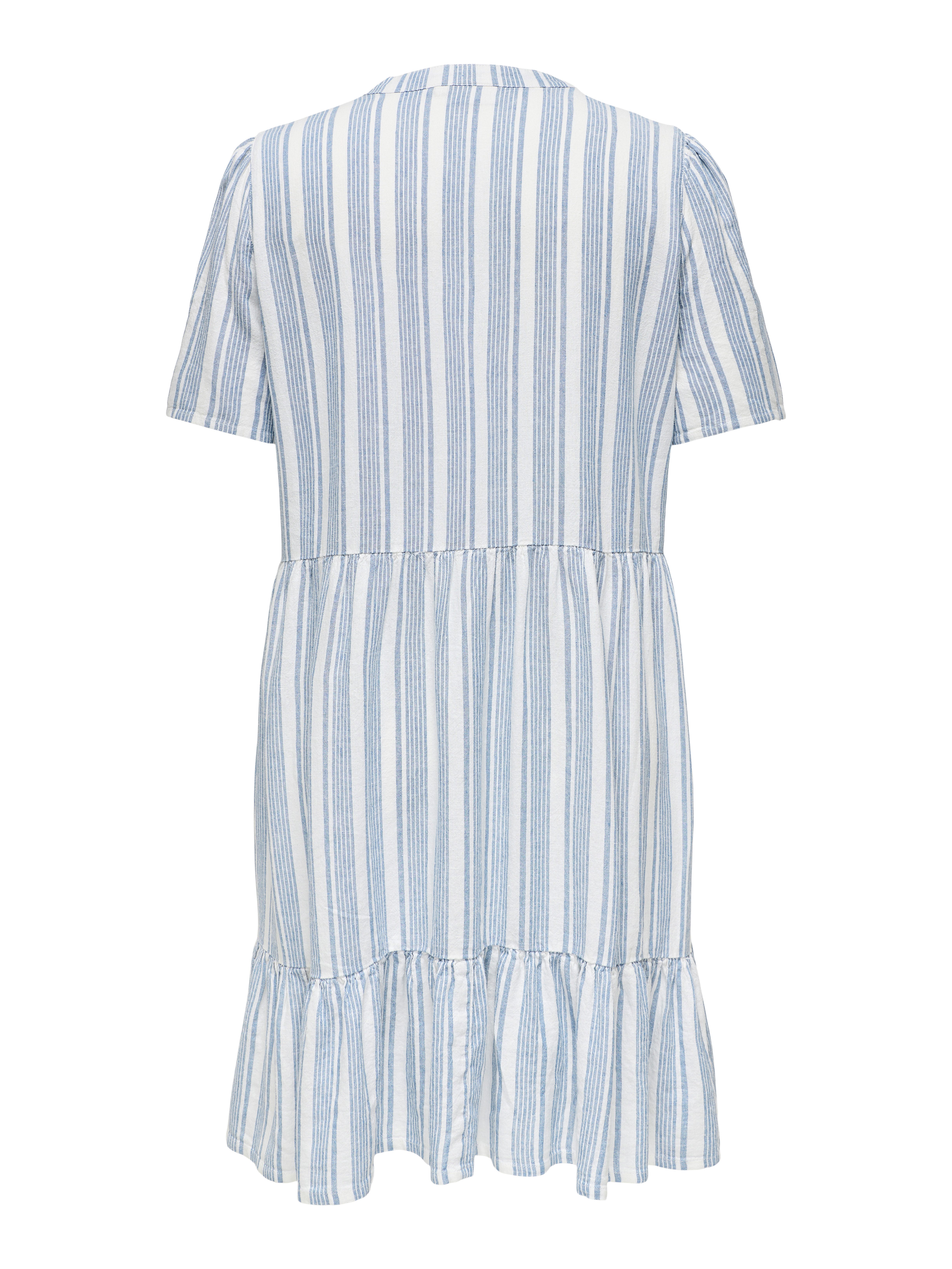 ONLY CARMAKOMA Mini-jurk CARTIRI-CARO S/S V-NECK LIN DRESS TLR
