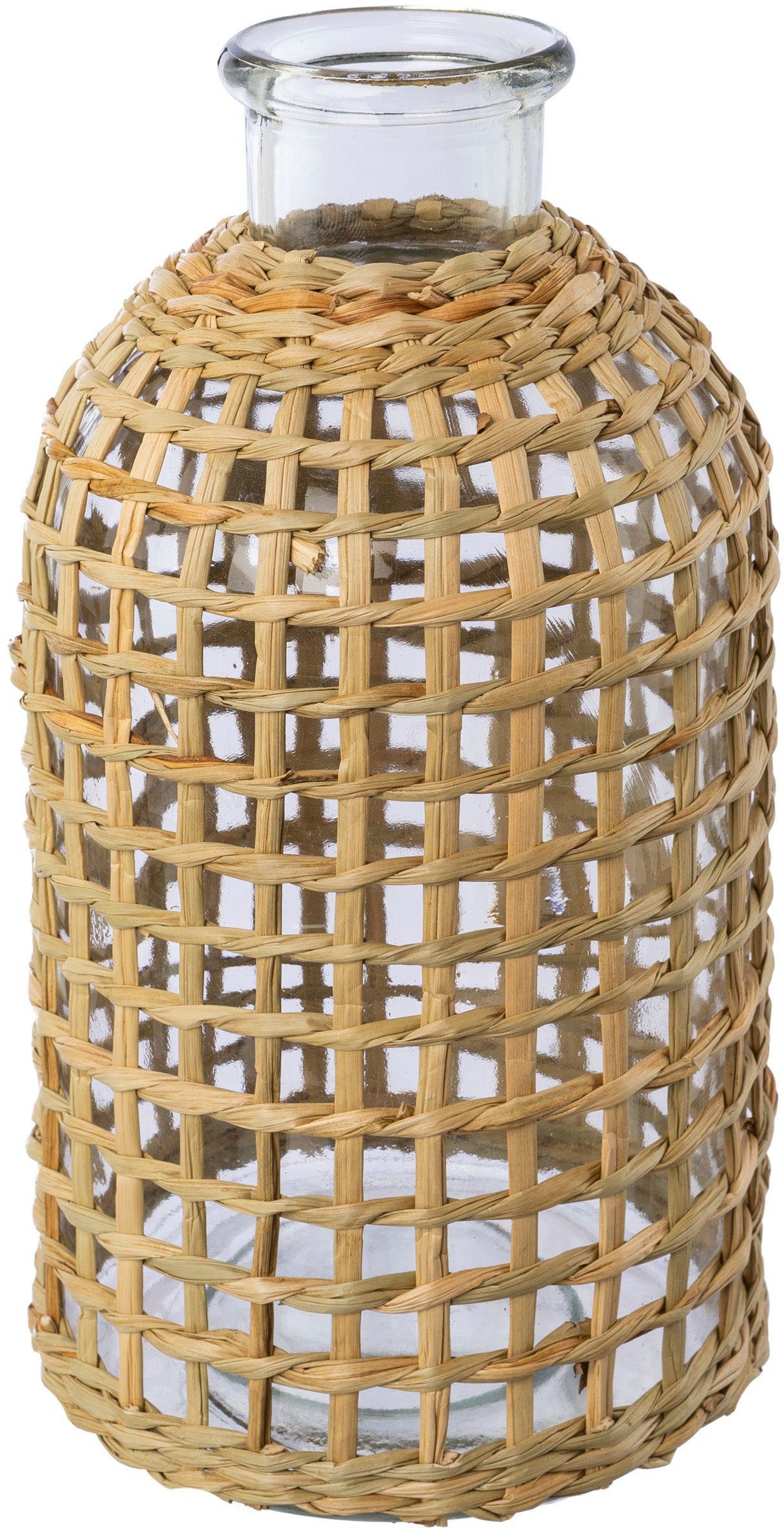 Creativ home Tafelvaas Vase aus Glas met mesh-bedekking (set, 2 stuks)