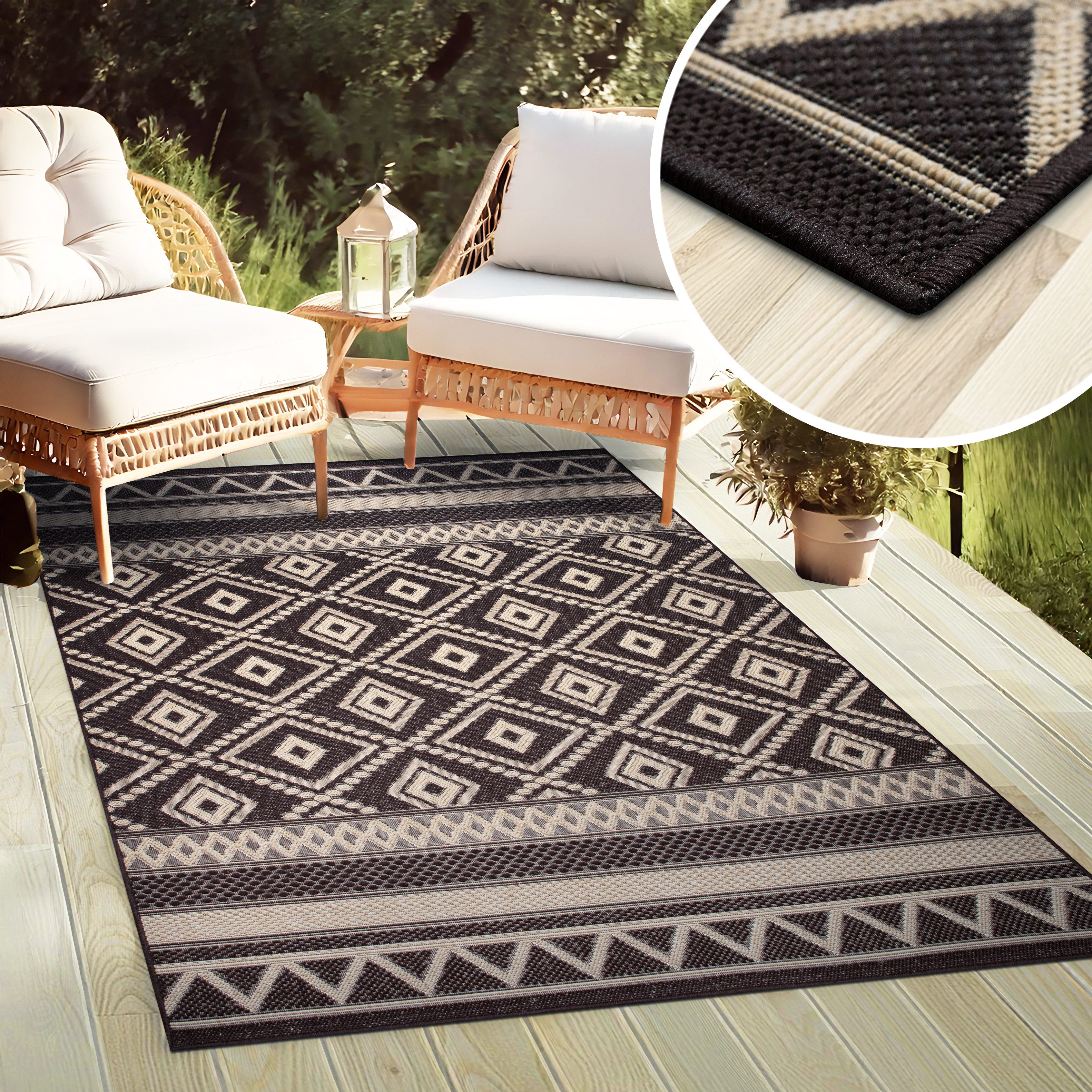 my home Vloerkleed Toronto is ook als loper verkrijgbaar Geschikt voor binnen en buiten, sisal-look, weerbestendig & uv-bestendig, boho
