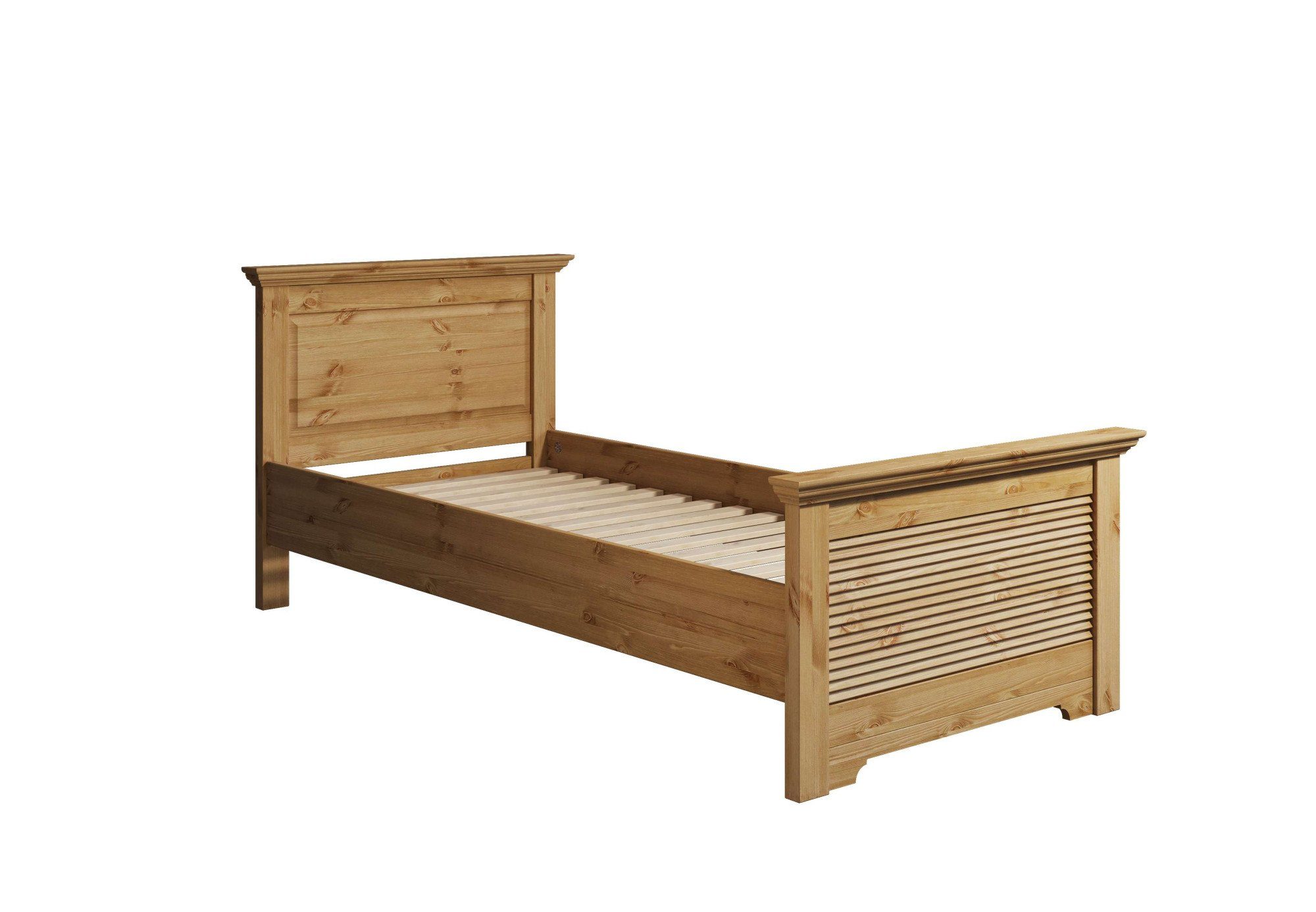 Home affaire Bed Rauna, landhuisstijl, elegant design met lamellen en kassetten, 2 kleuren