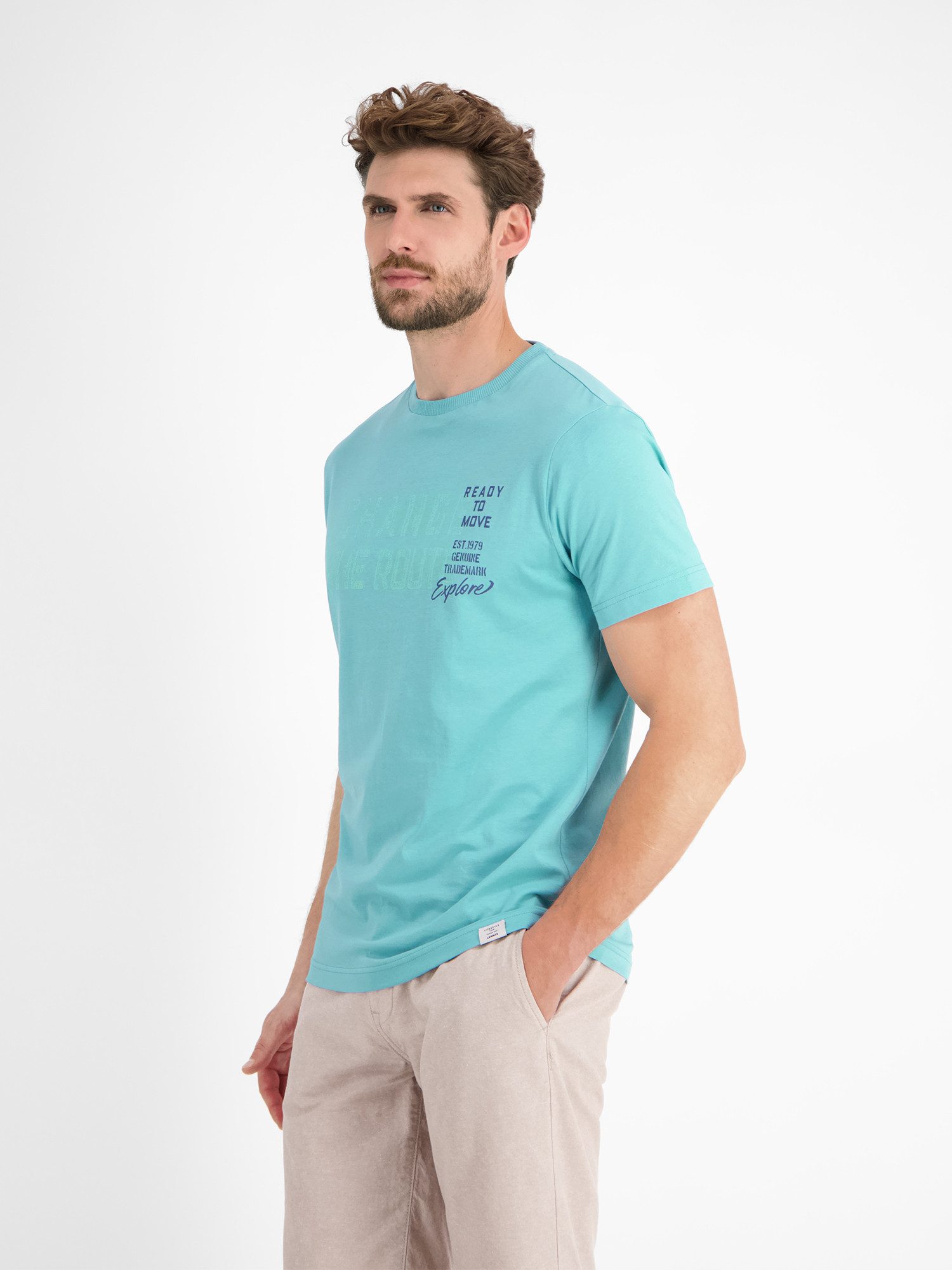 Lerros T-shirt LERROS effen T-shirt met print