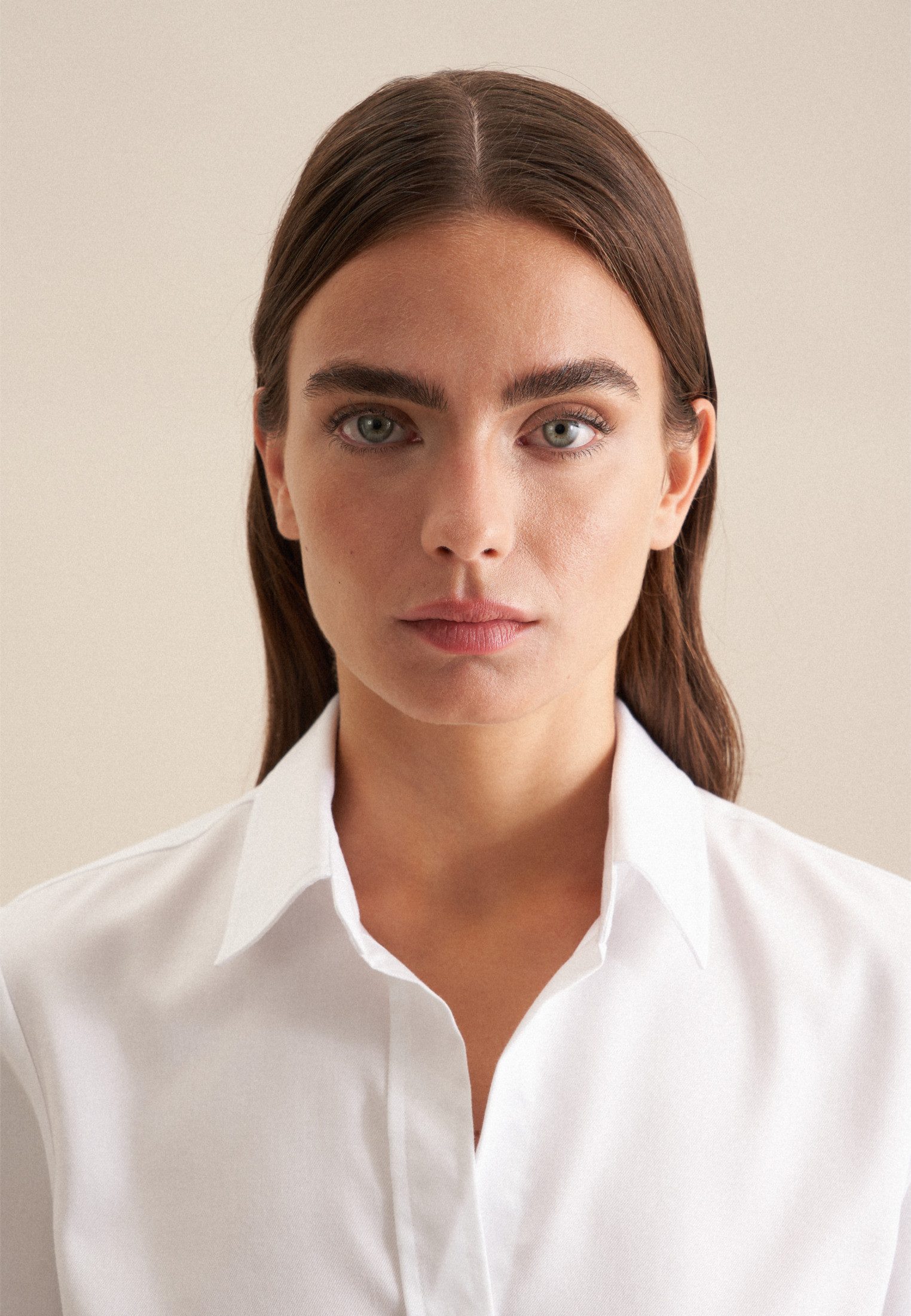 seidensticker Overhemdblouse Zwarte roos Lange mouwen kraag uni