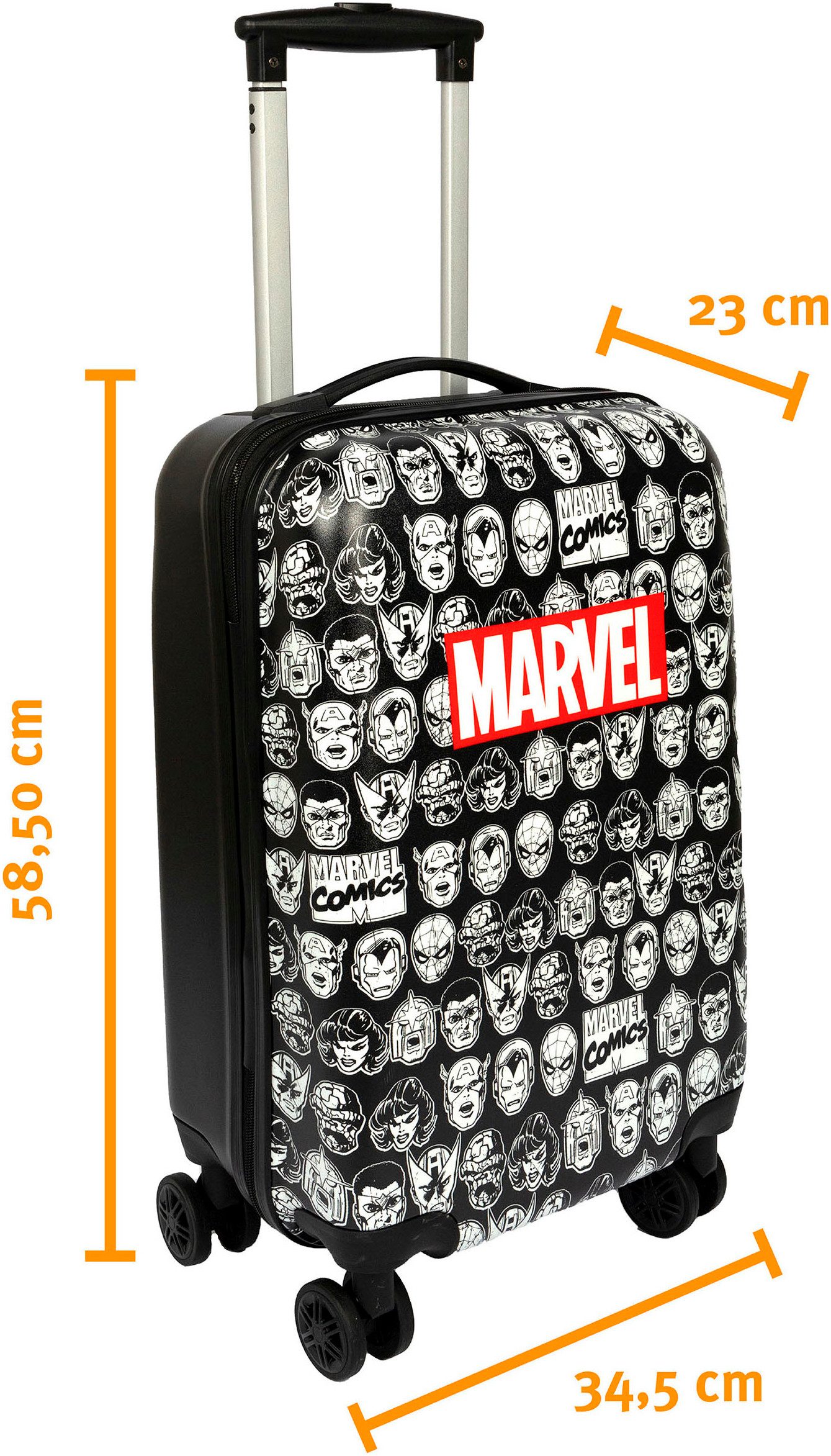 UNDERCOVER Kinderkoffer Marvel, 59 cm met tsa-cijfercombinatieslot