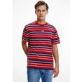 tommy jeans t-shirt court blue - multi rood