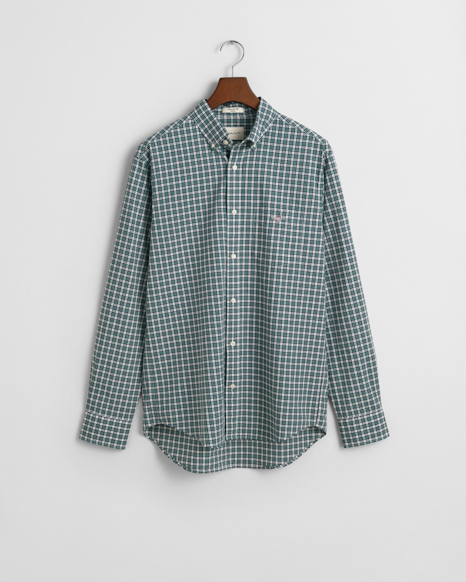 Gant Overhemd met lange mouwen REG POPLIN SMALL CHECK SHIRT Regular fit popeline overhemd met klein ruitpatroon
